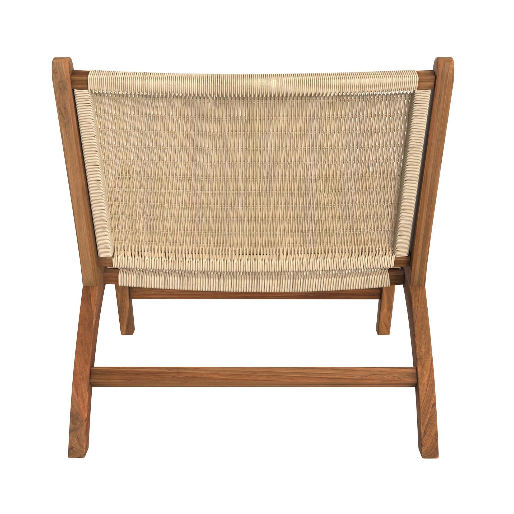 fauteuil en bois teck et rotin naturel kilka