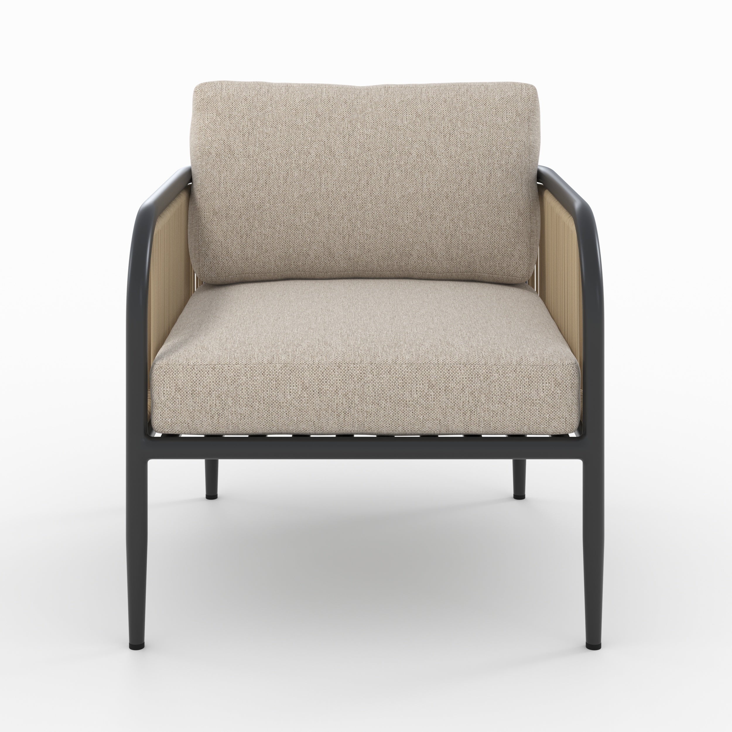 fauteuil jardin wilo en acier et tissu beige
