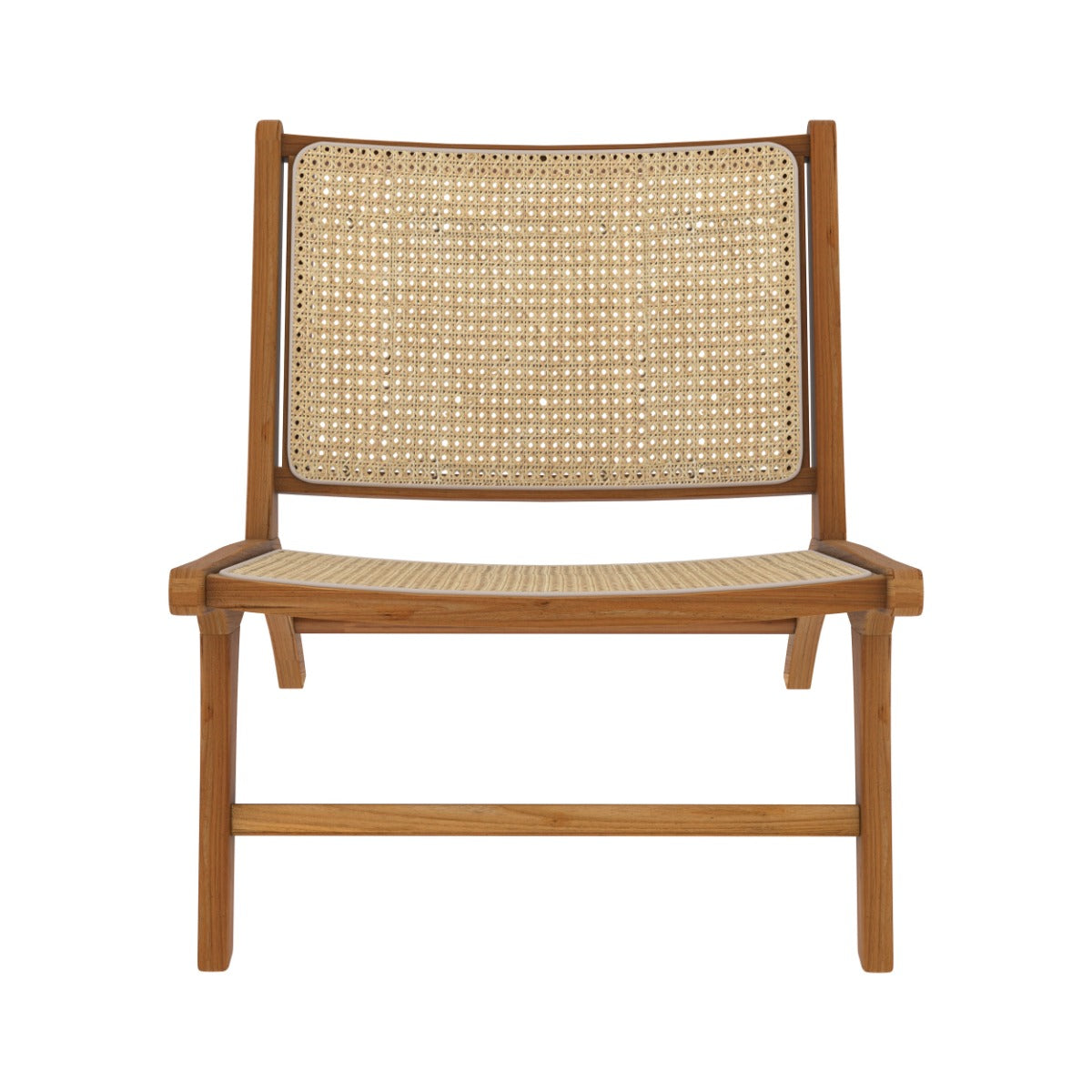 fauteuil kilka en teck et tressage cannage rotin