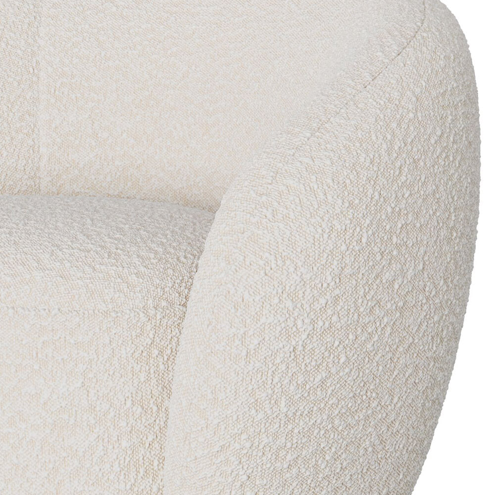 fauteuil naya en tissu boucle blanc confortable pivotant