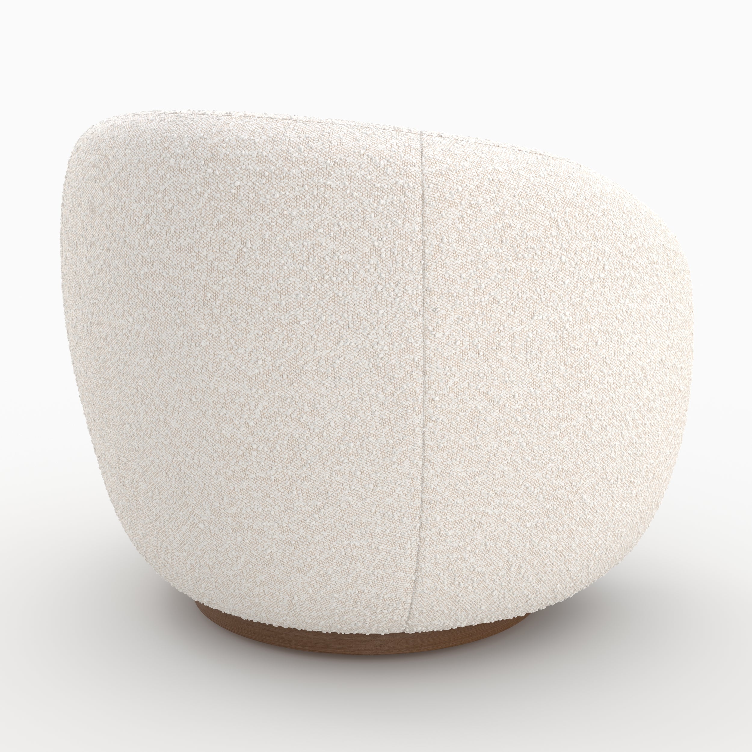 fauteuil naya tissu boucle blanc confort salon pivotant