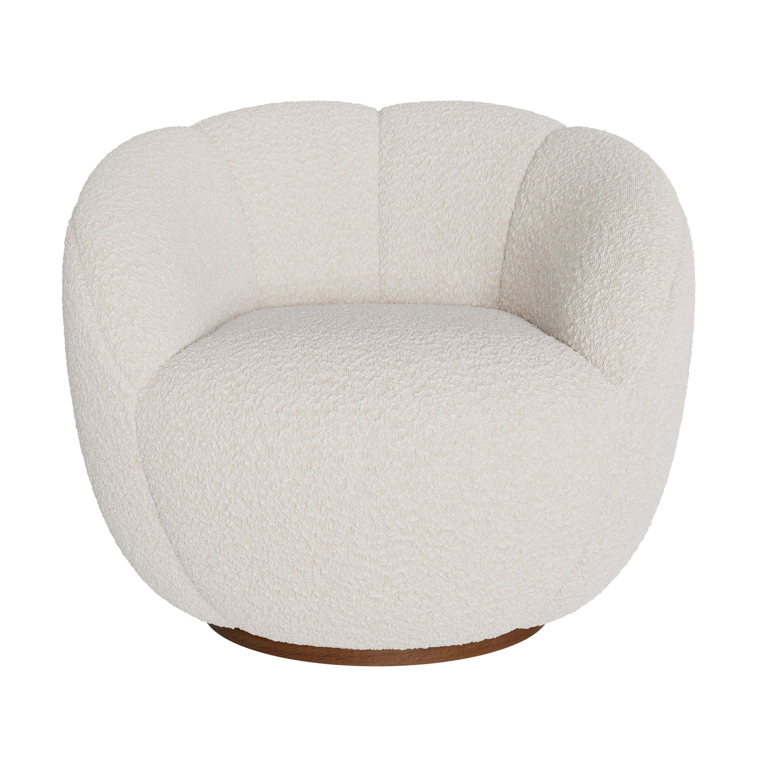 fauteuil pivotant tissu boucle blanc yse
