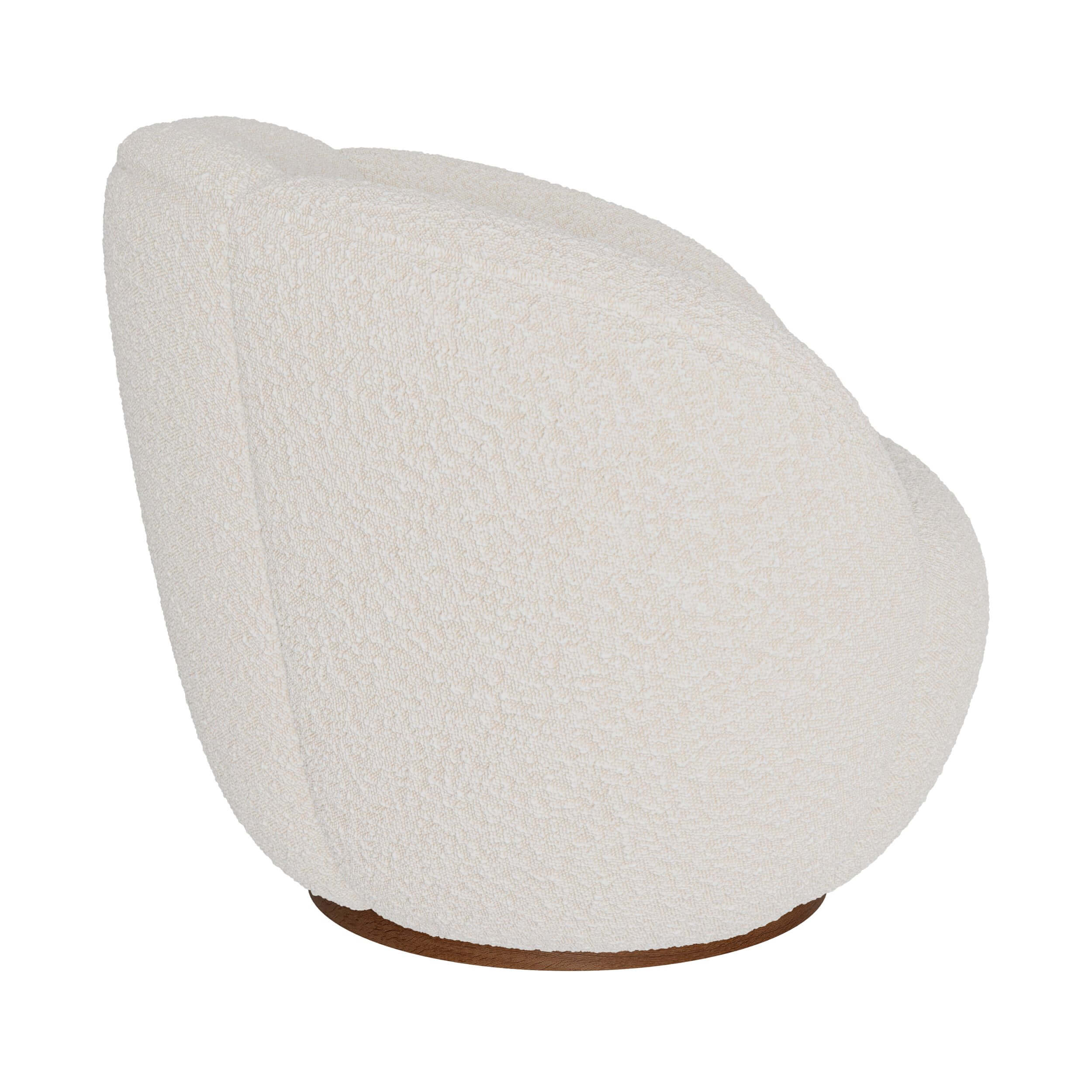 fauteuil yse tissu boucle blanc pivotant