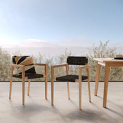 kapua chaise de jardin noir et bois lot de 2