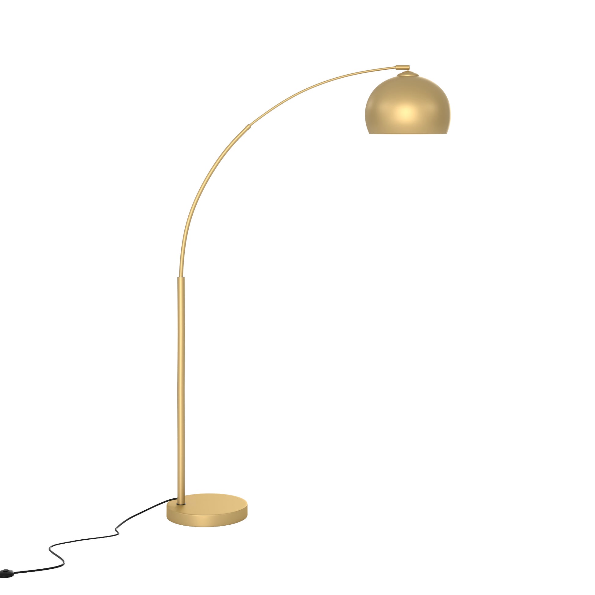 lampadaire dinard en metal couleur dore arrondi fond blanc