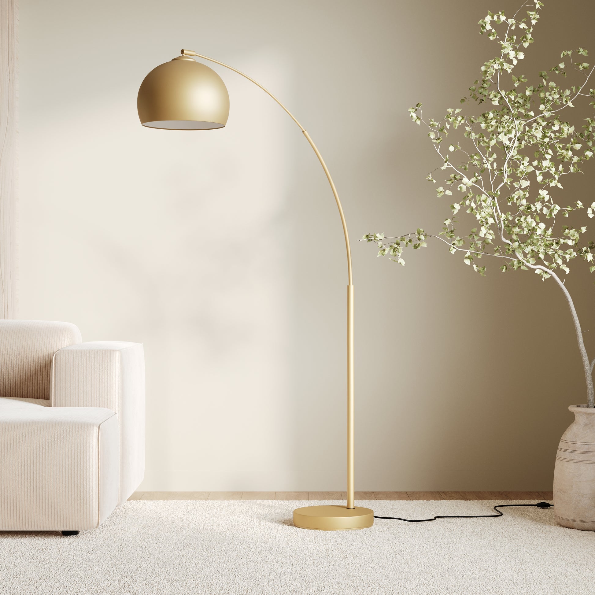 lampadaire dore arrondi dinard