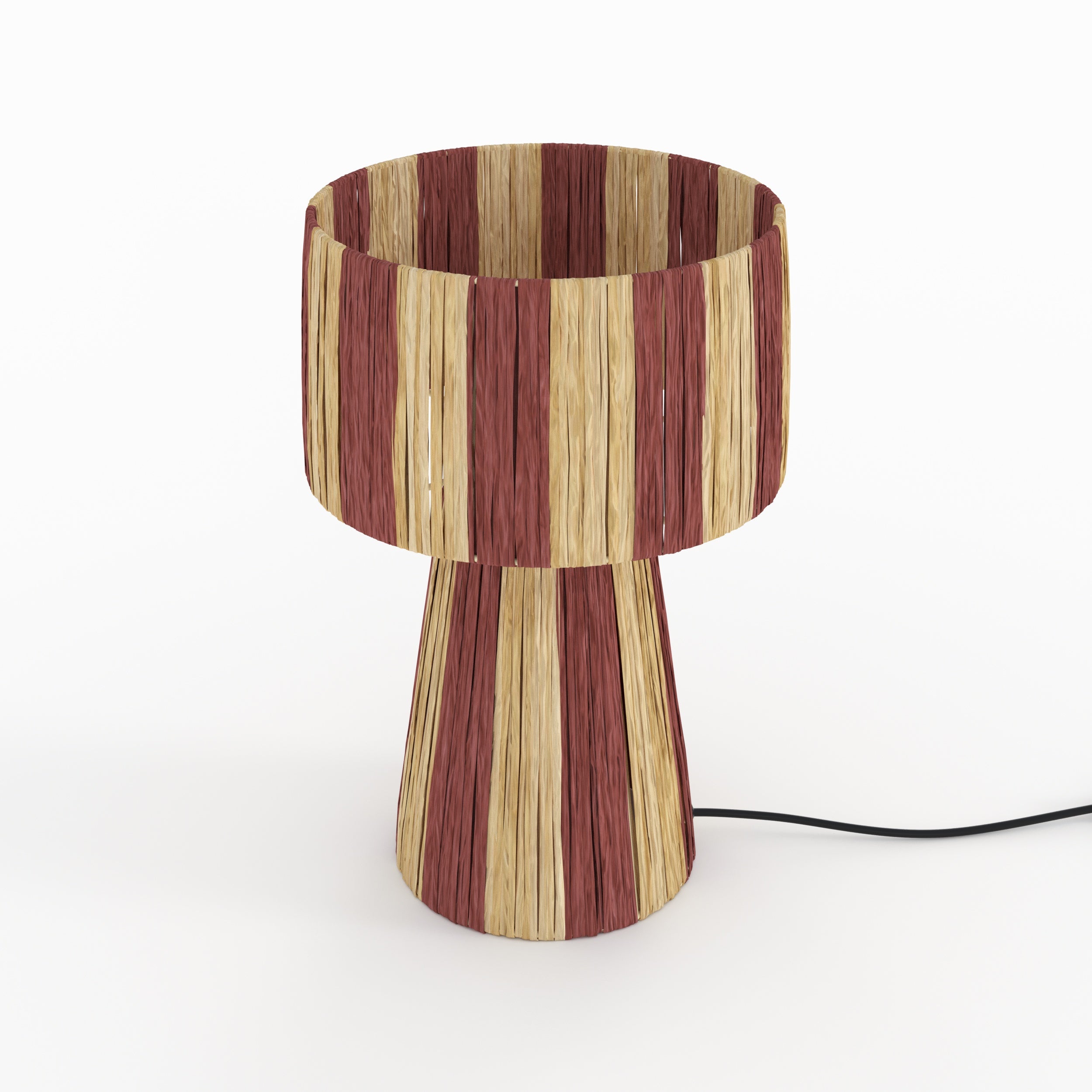 lampe rayee terracotta solea feuille de palmier boheme
