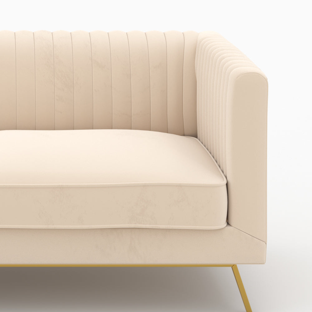 lot 2 canapes en velours beige 5 places gatsby