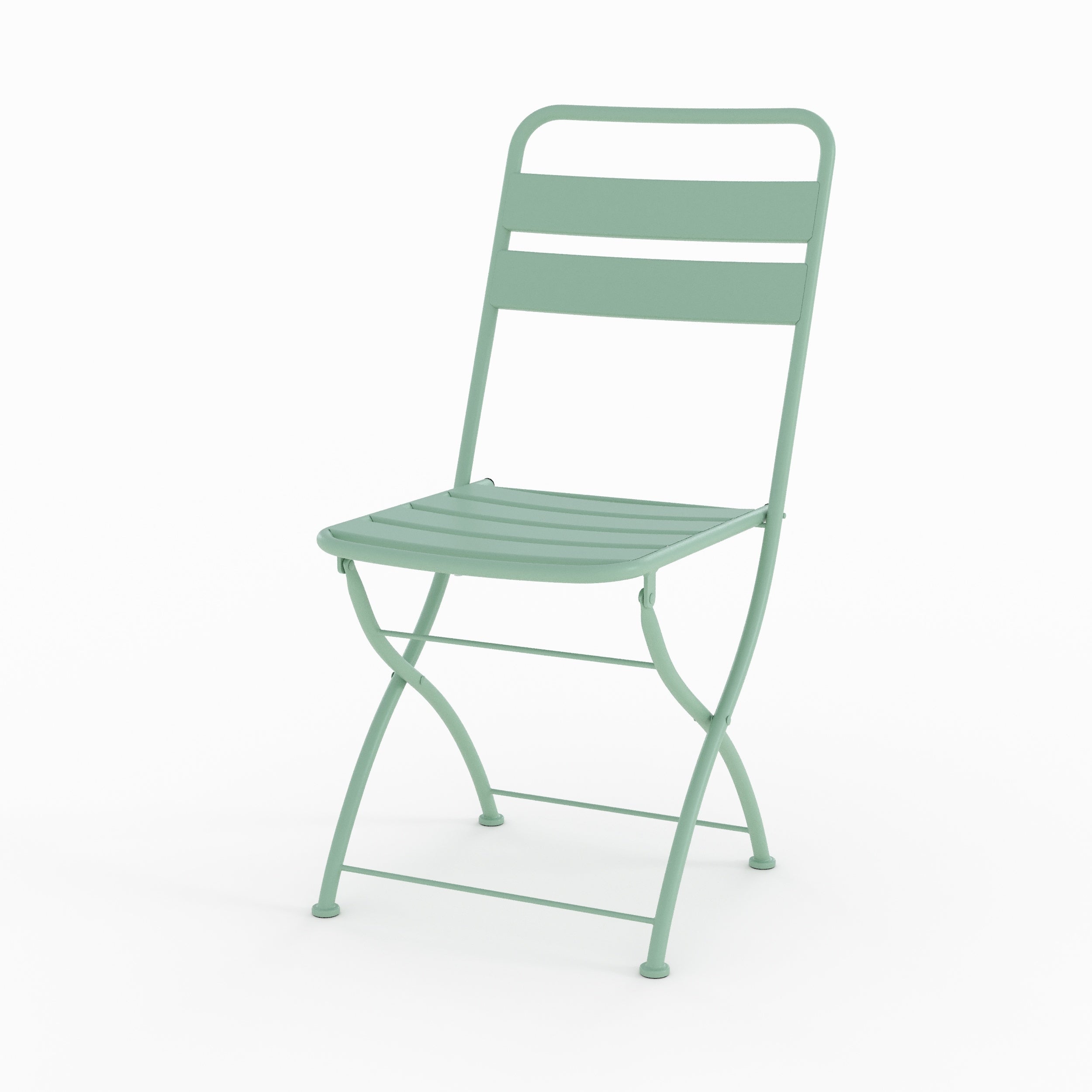 lot 2 chaises de jardin yumi en metal vert pliantes