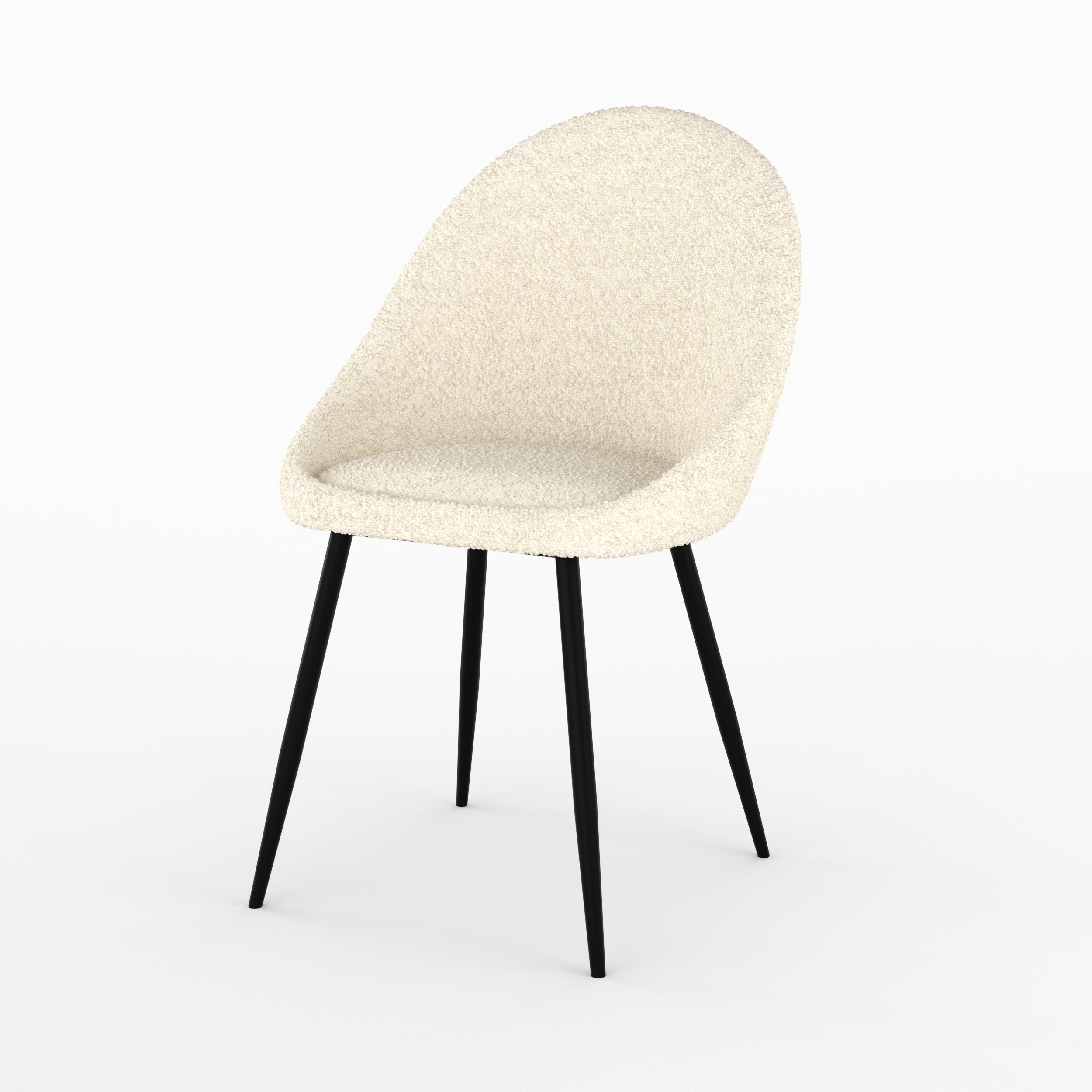 lot 2 chaises rona boucle blanc casse