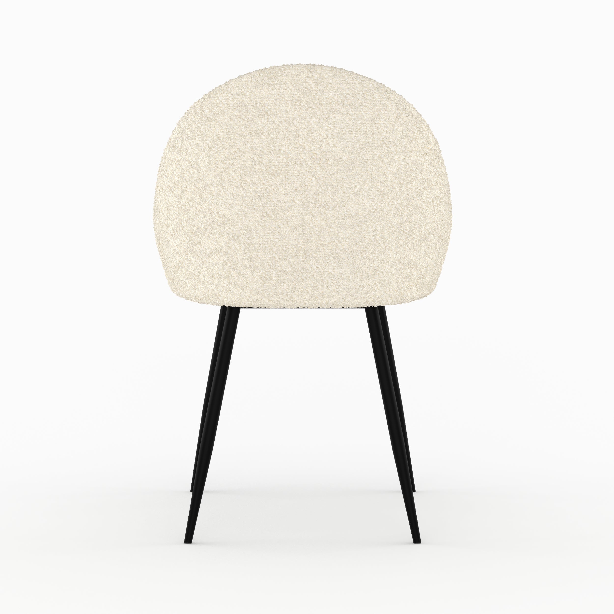 lot 2 rona chaises blanc casse tissu boucle