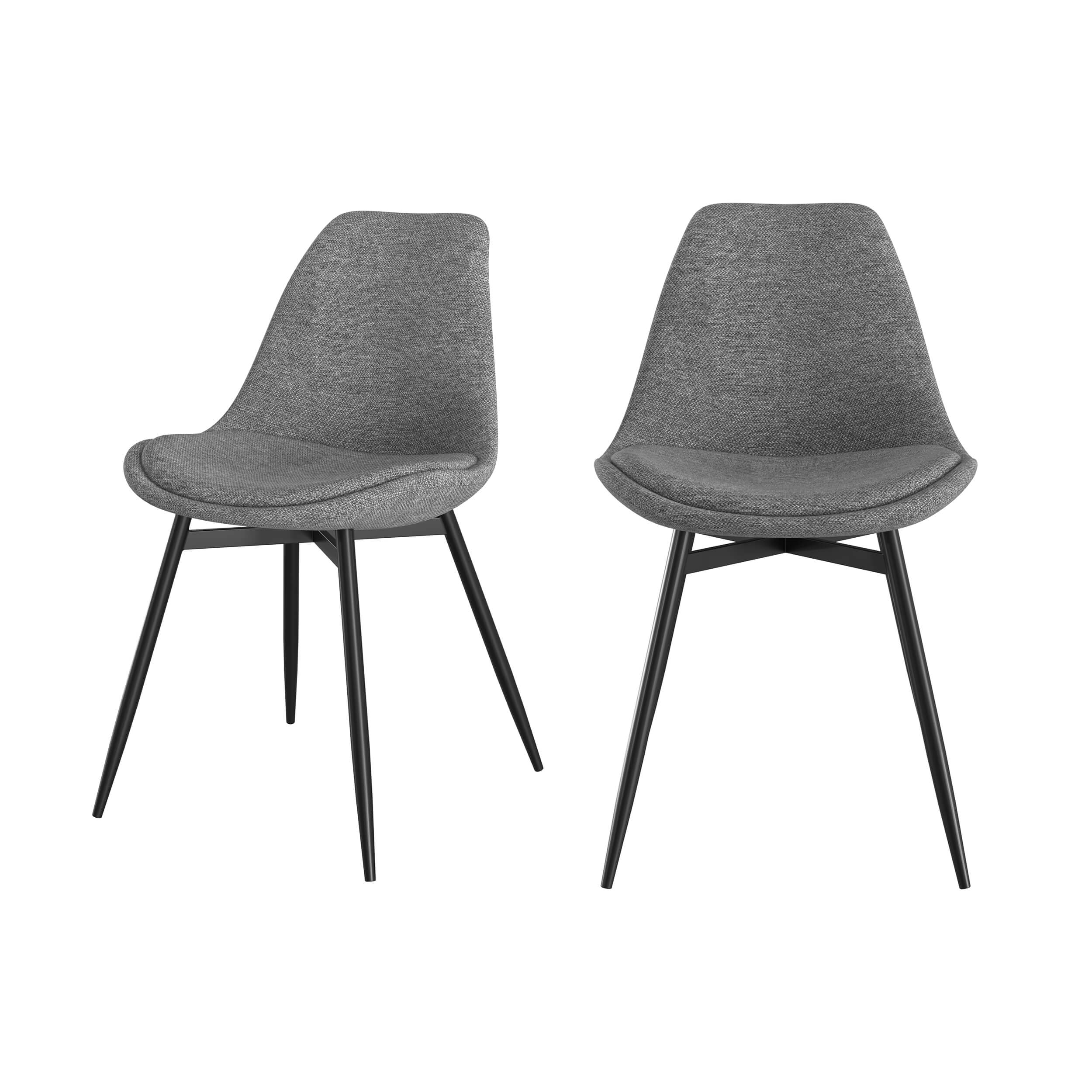 lot de 2 chaise tissu gris fonce flippi