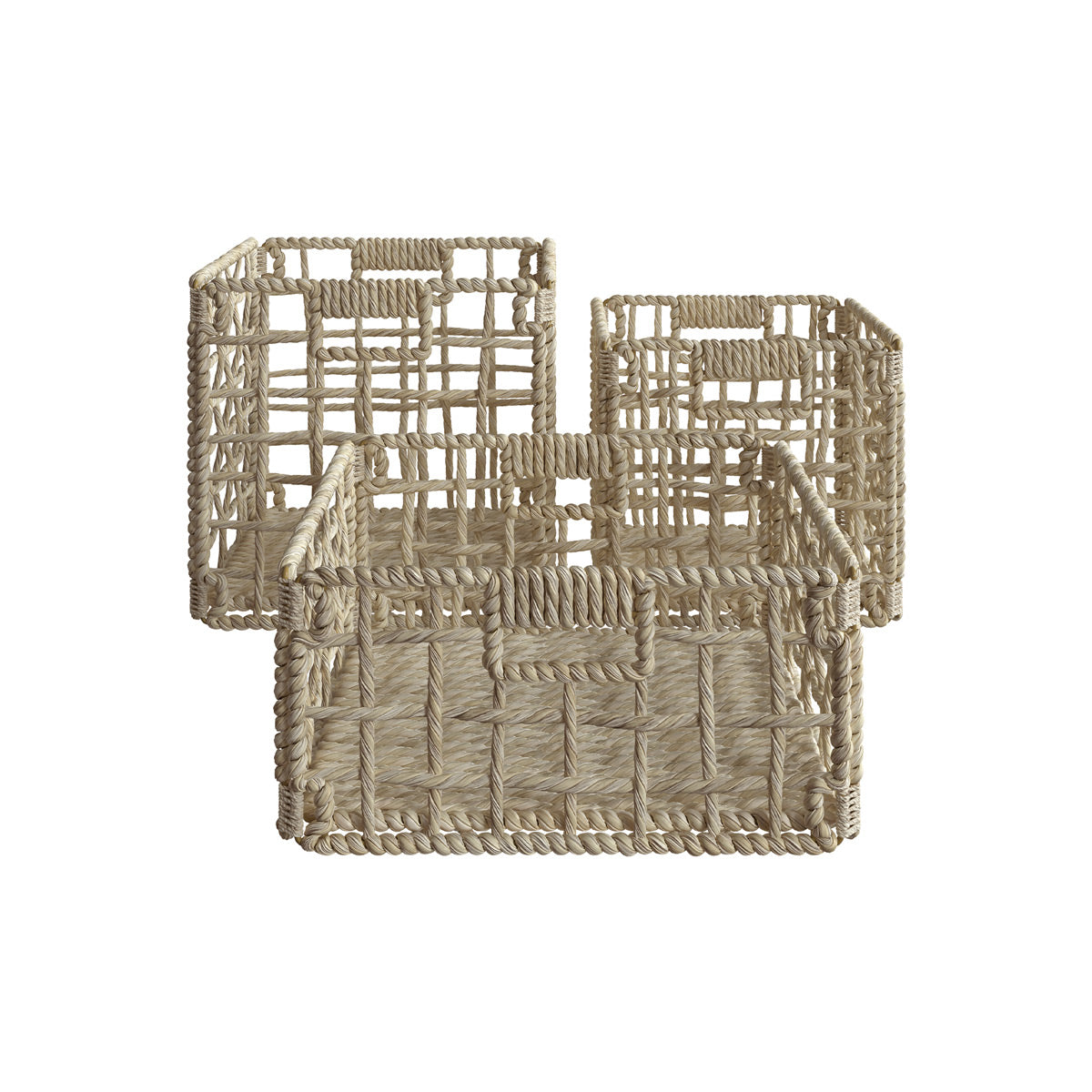 lot de 3 panier carre janice rangement matiere naturelle