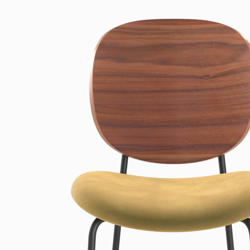 lot2 chaise velours jaune 65 5cm ilot simone