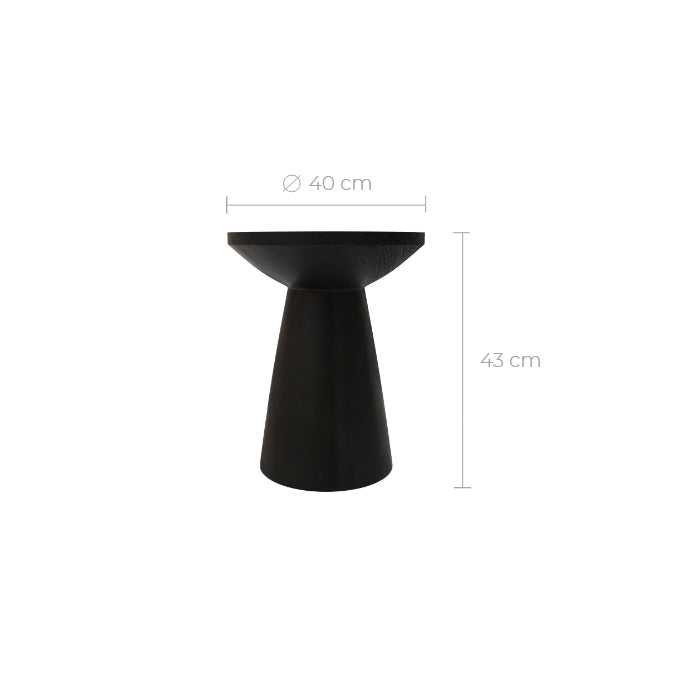 lowa table d appoint noire 40 cm