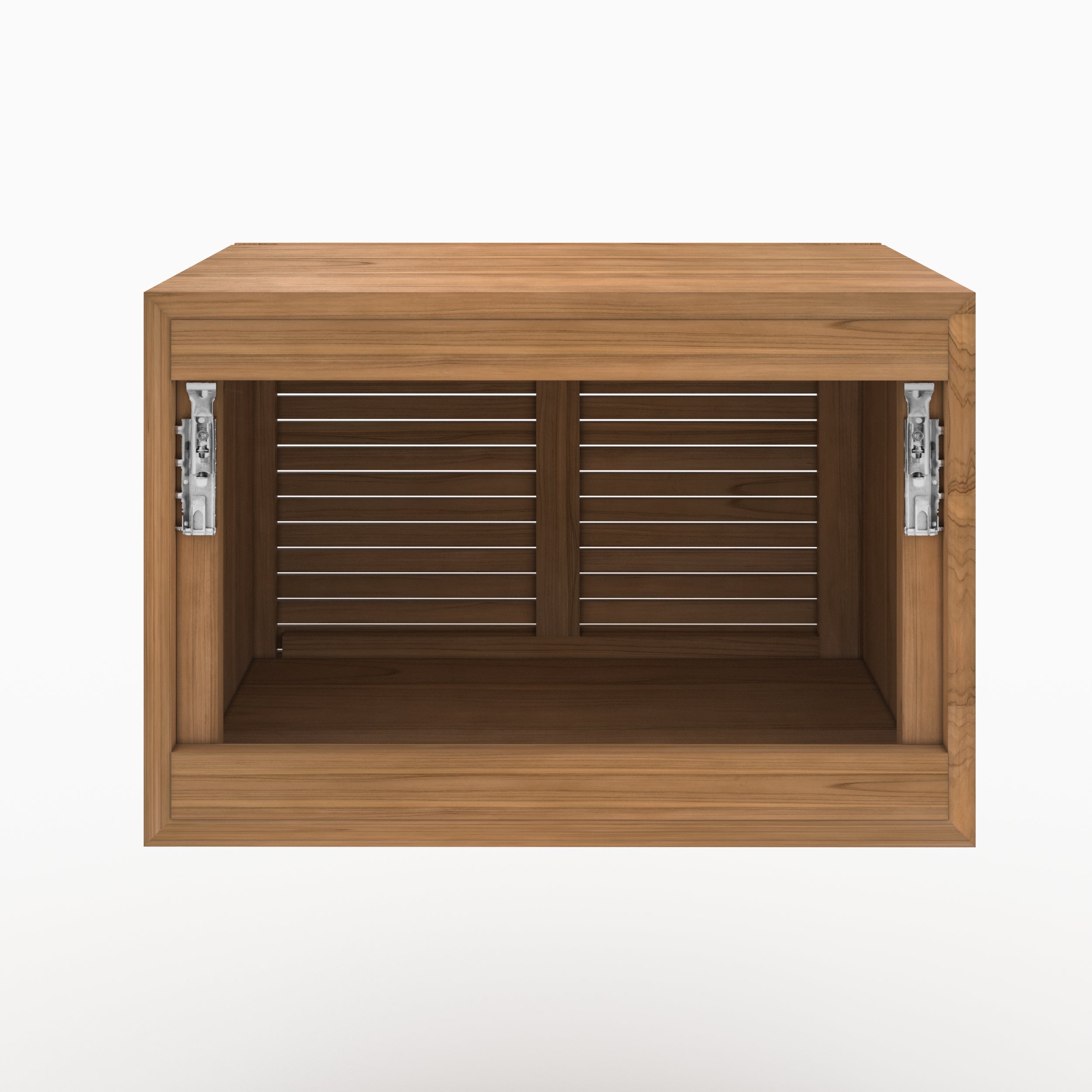 meuble de salle de bain en bois teck suspendu 60 cm raye