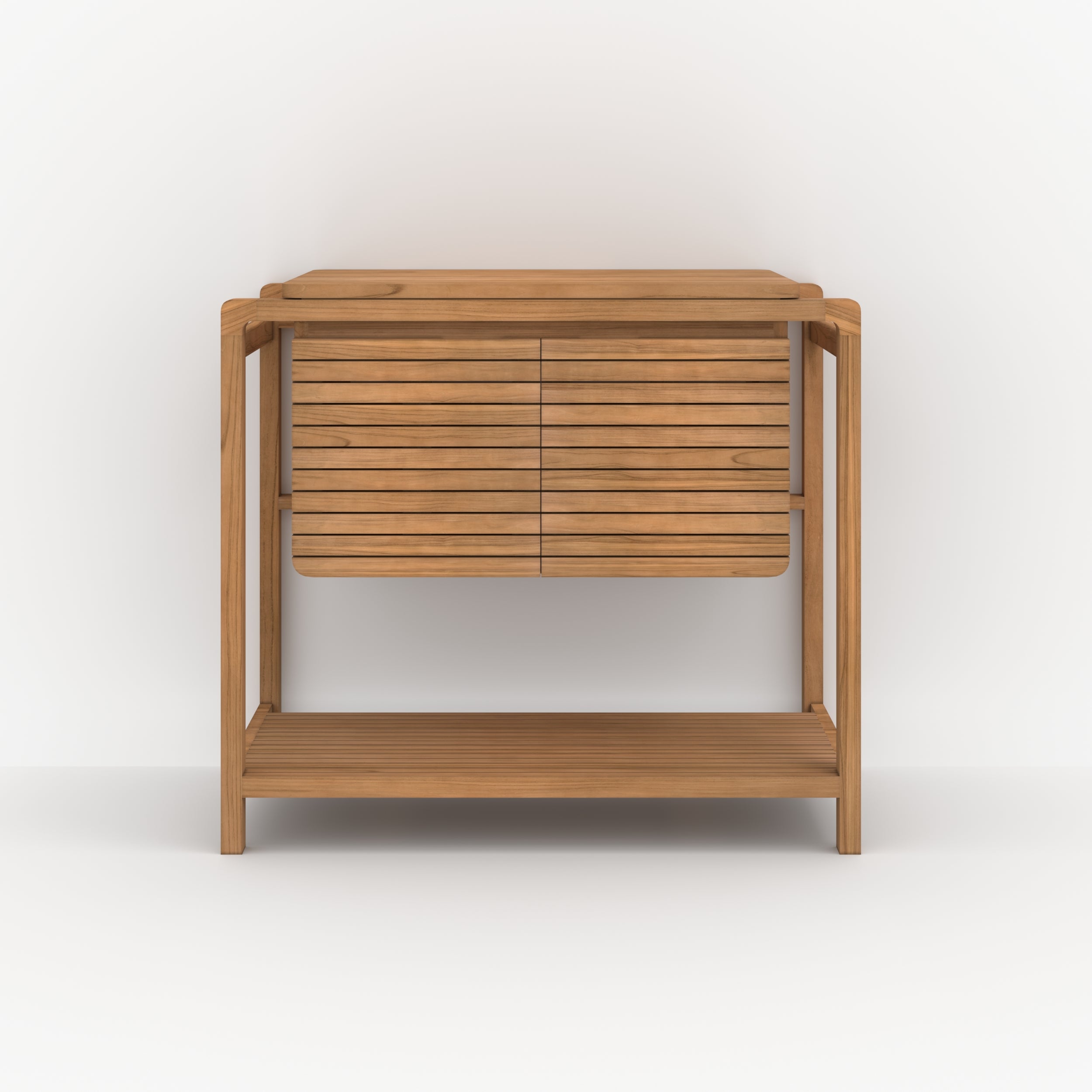 meuble de salle de bain lucette en teck 90 cm