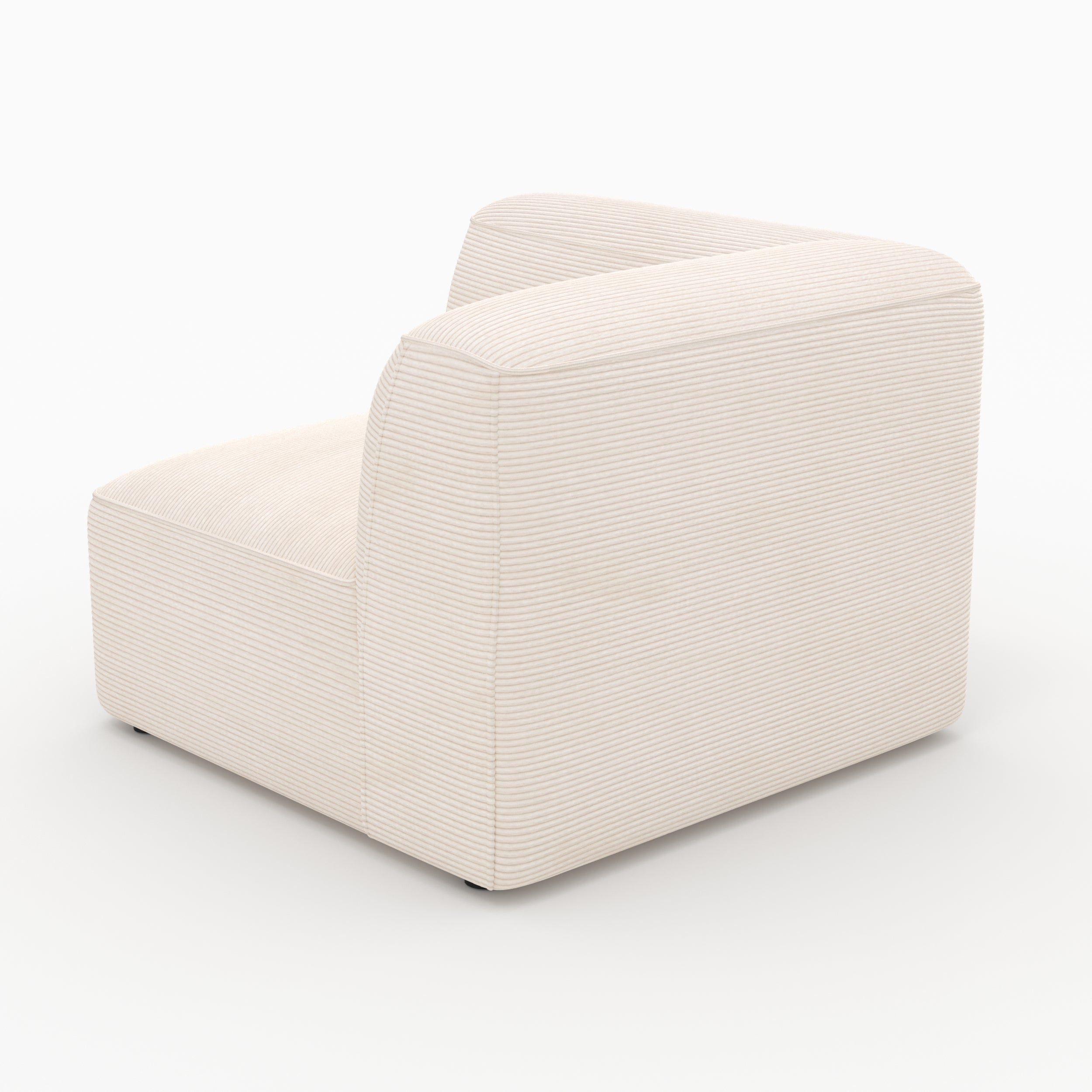 Linke Ecke Mina für modulare Couch aus cremefarbenem Velvet