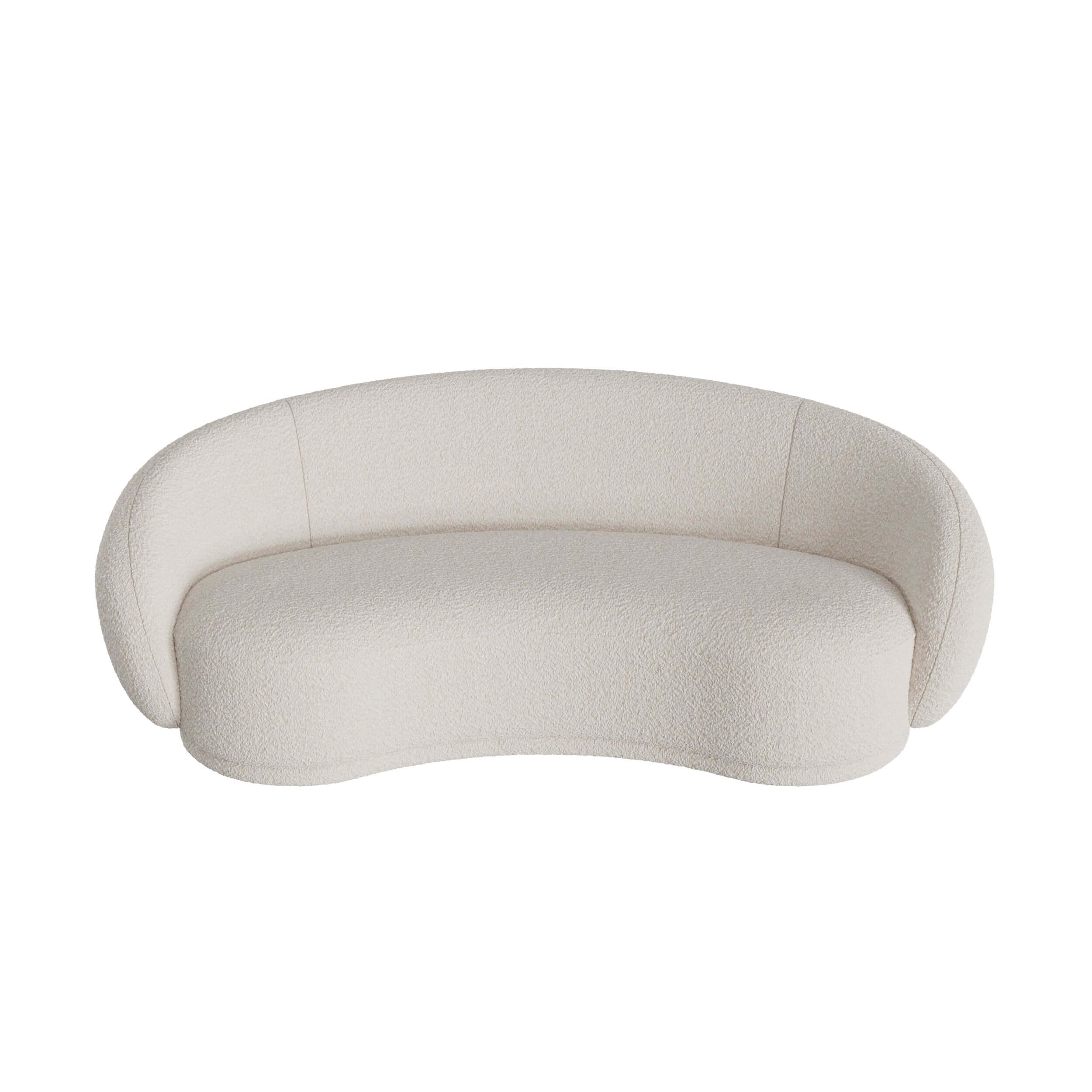 nova canape 3 places en tissu boucle blanc