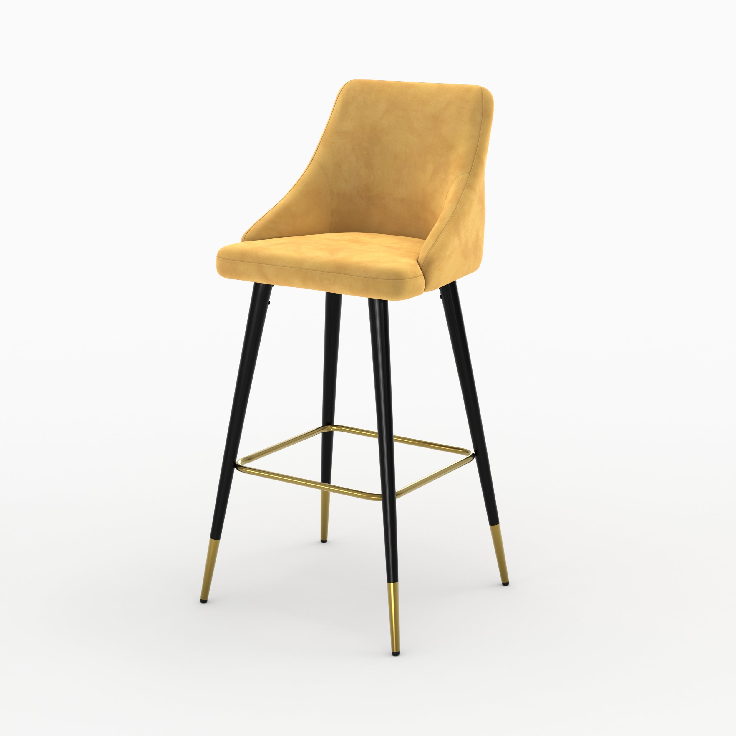 pack 4 chaise de bar aristote en velours orange jaune 77_5 cm