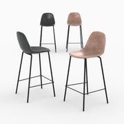 pack 4 henrik chaises pour ilot central 65 cm taupe et gris noir