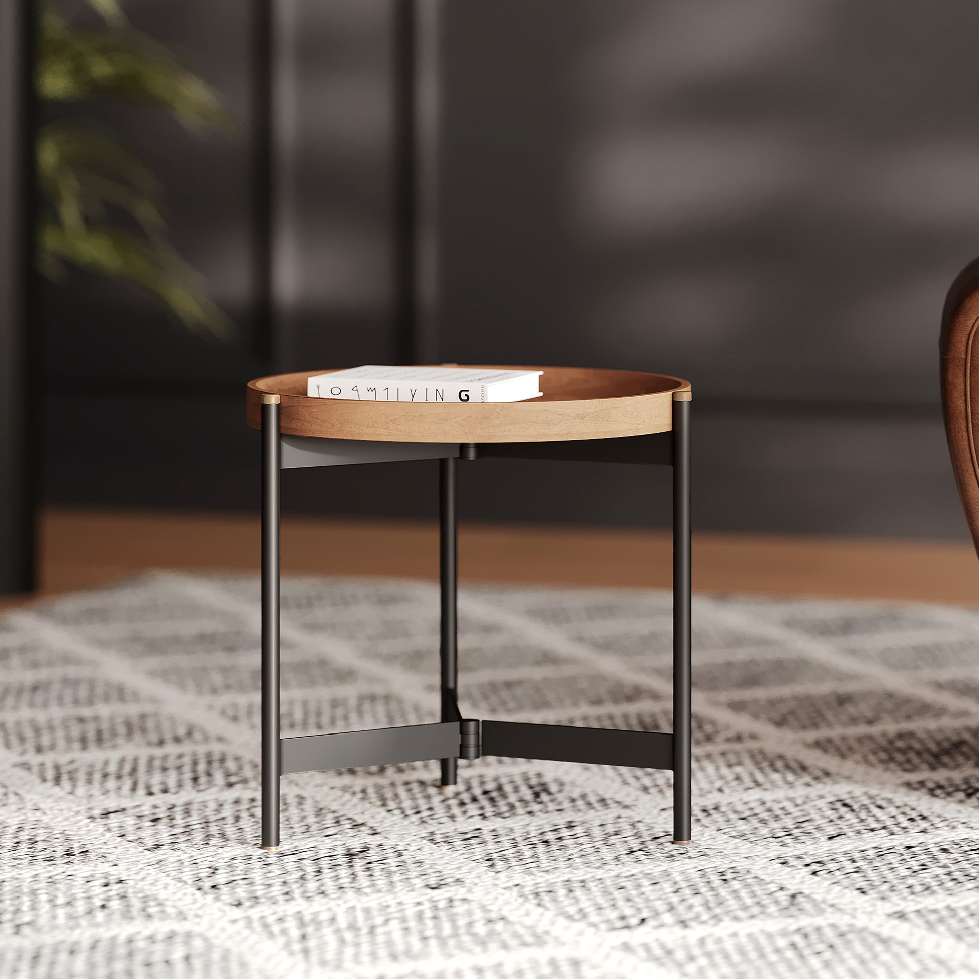 petite table appoint carter indus marron noir