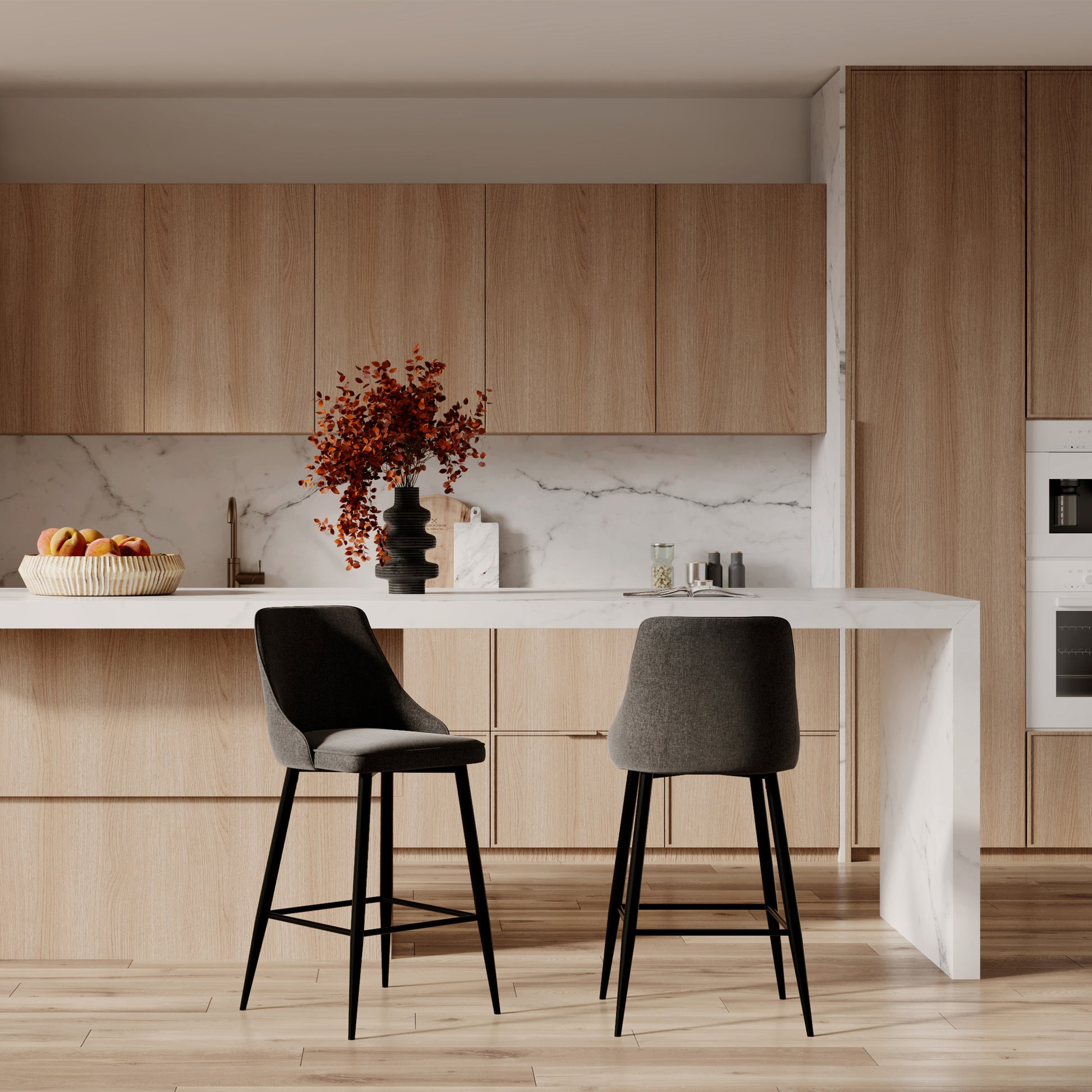 pipo chaise de bar tissu gris fonce 66