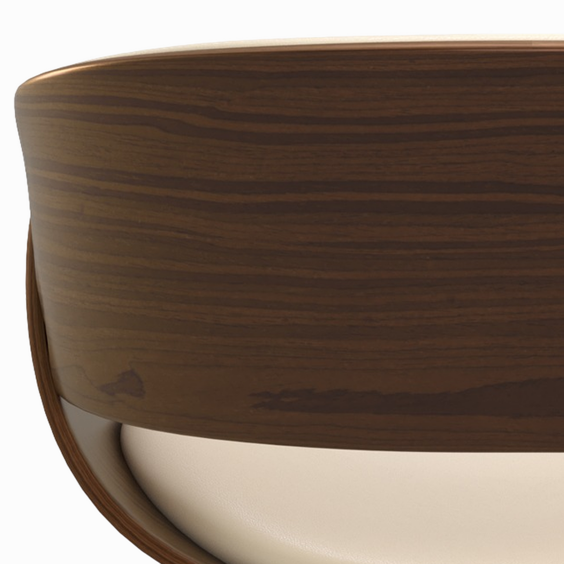 polo chaise beige en cuir synthetique et pieds en bois plaque noyer