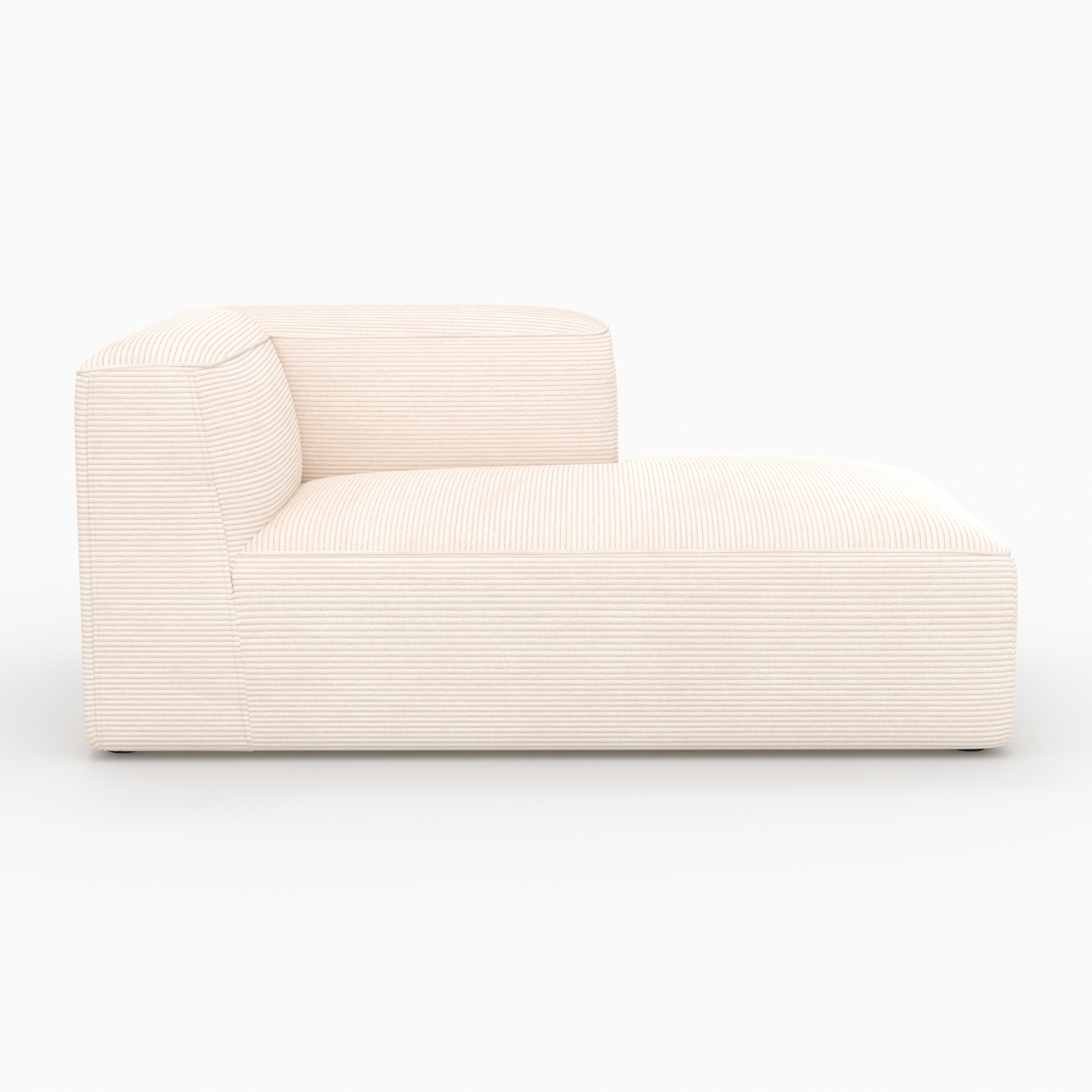 Rechteckige Eckliege Mina für modulares Sofa aus weißem Samt