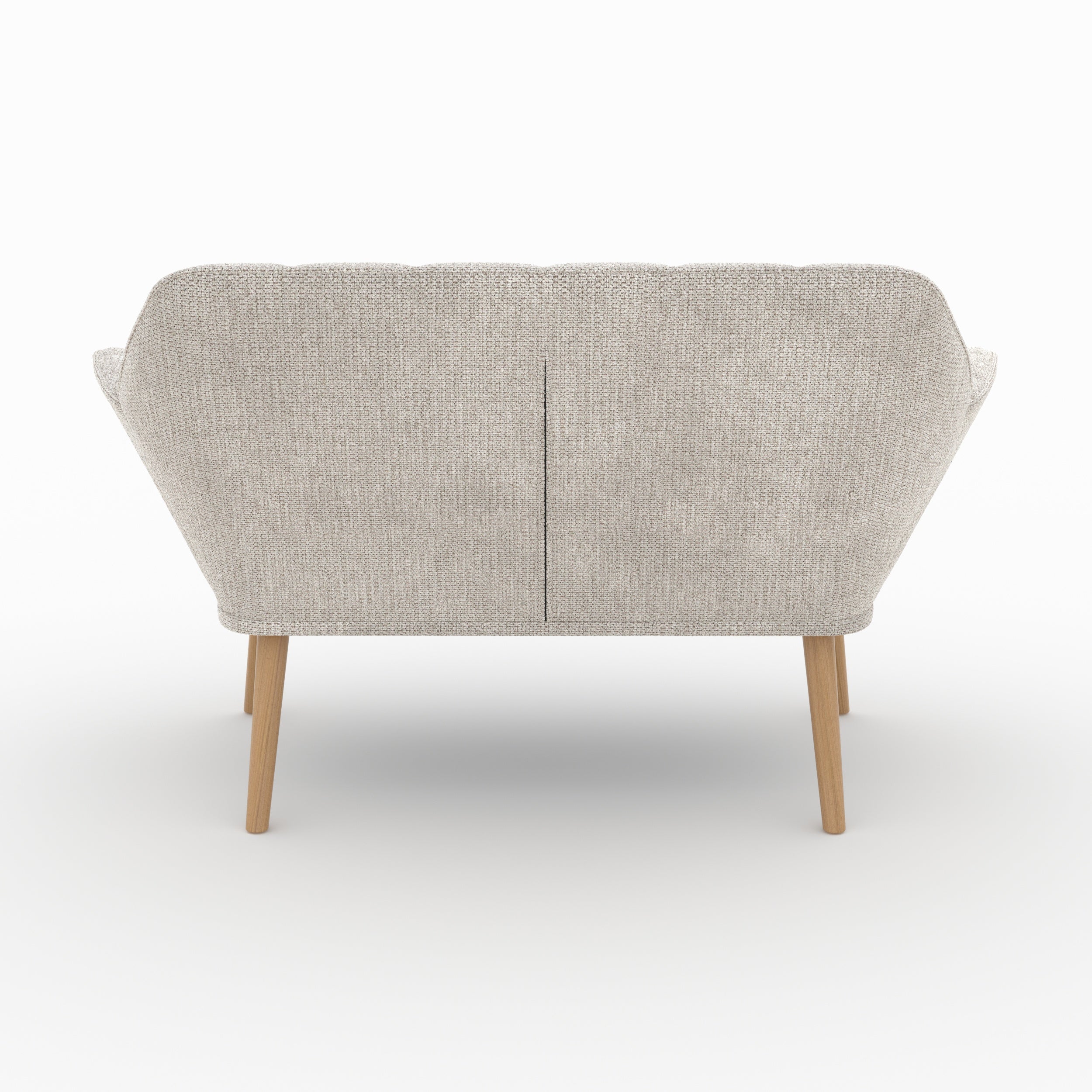 simba canape 2 places en tissu texture gris clair