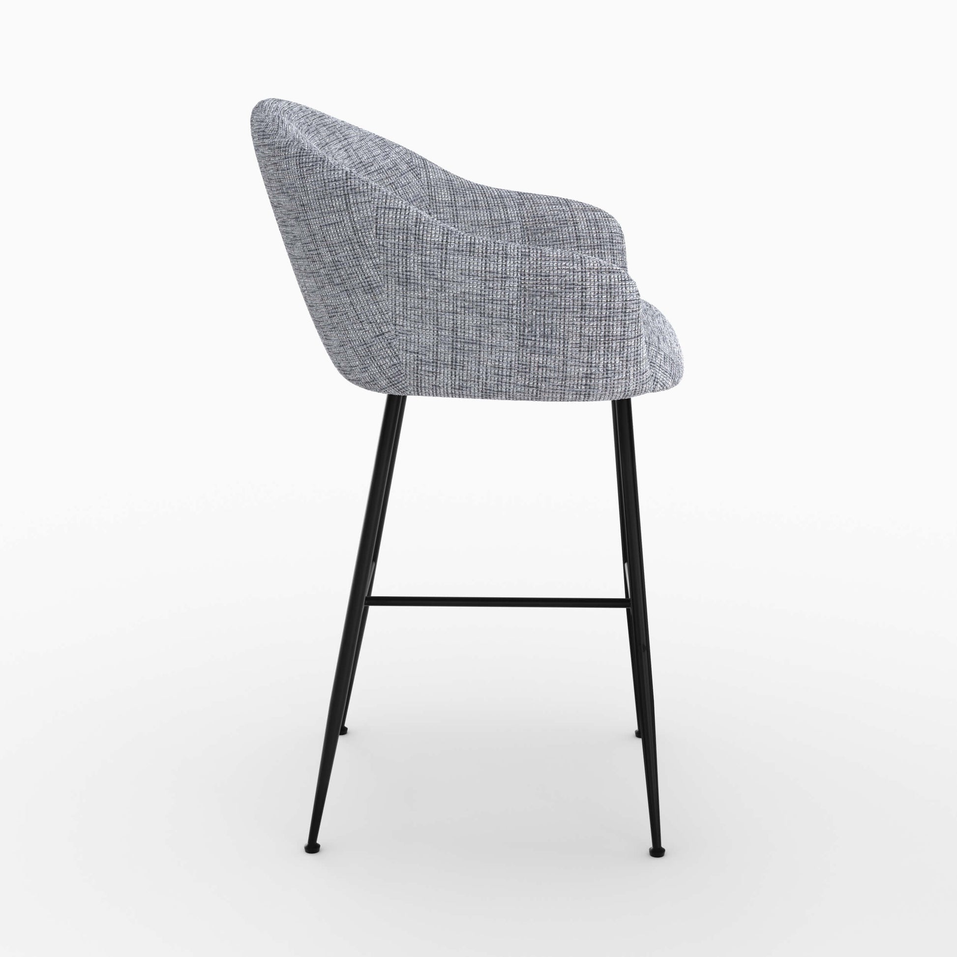 socky chaise de bar en tissu gris chine 76 cm