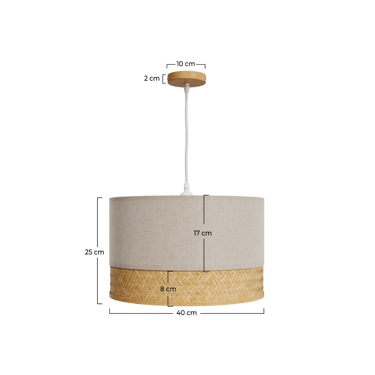 suspension baikal en bambou naturel et metal