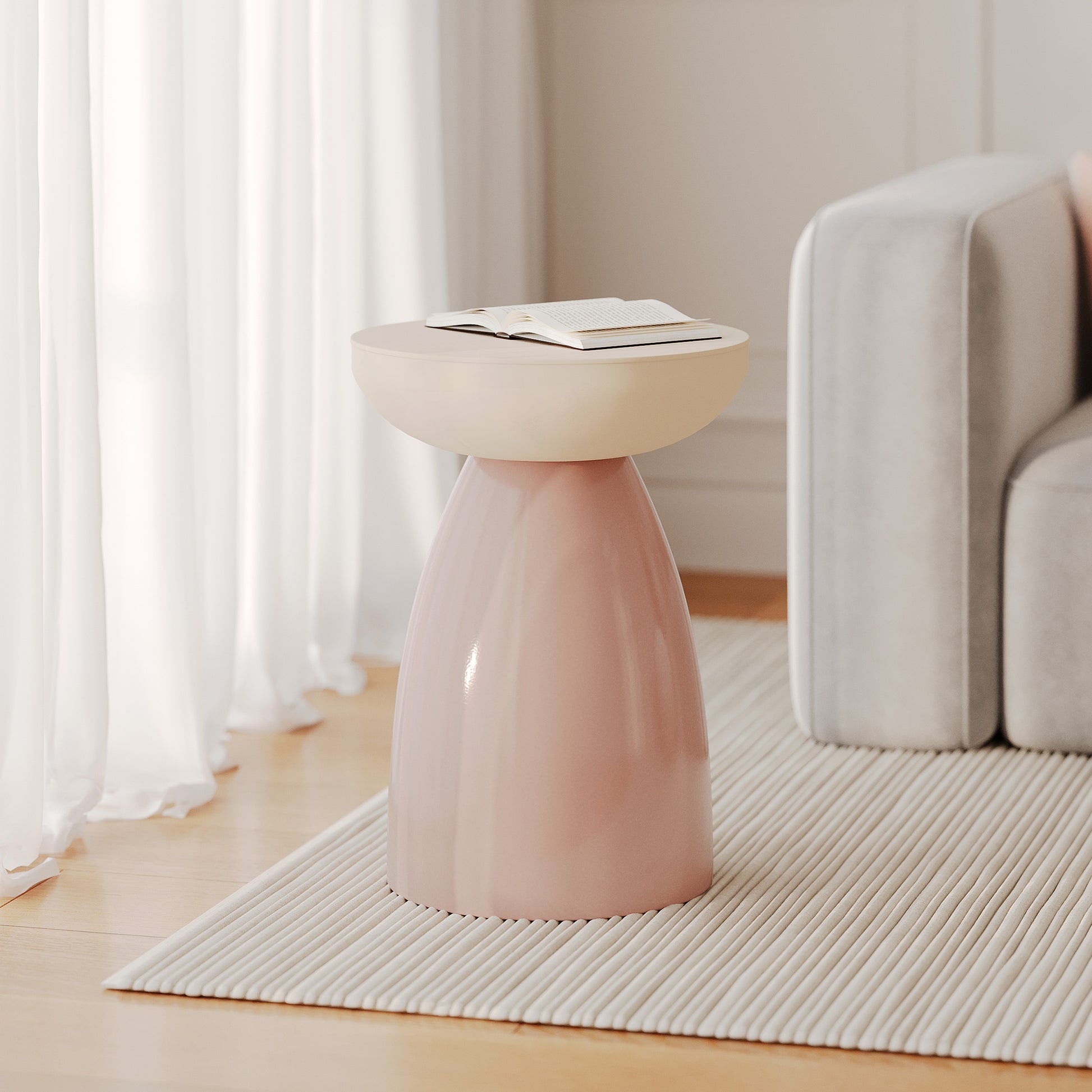 table appoint colette metal rose et rose pale