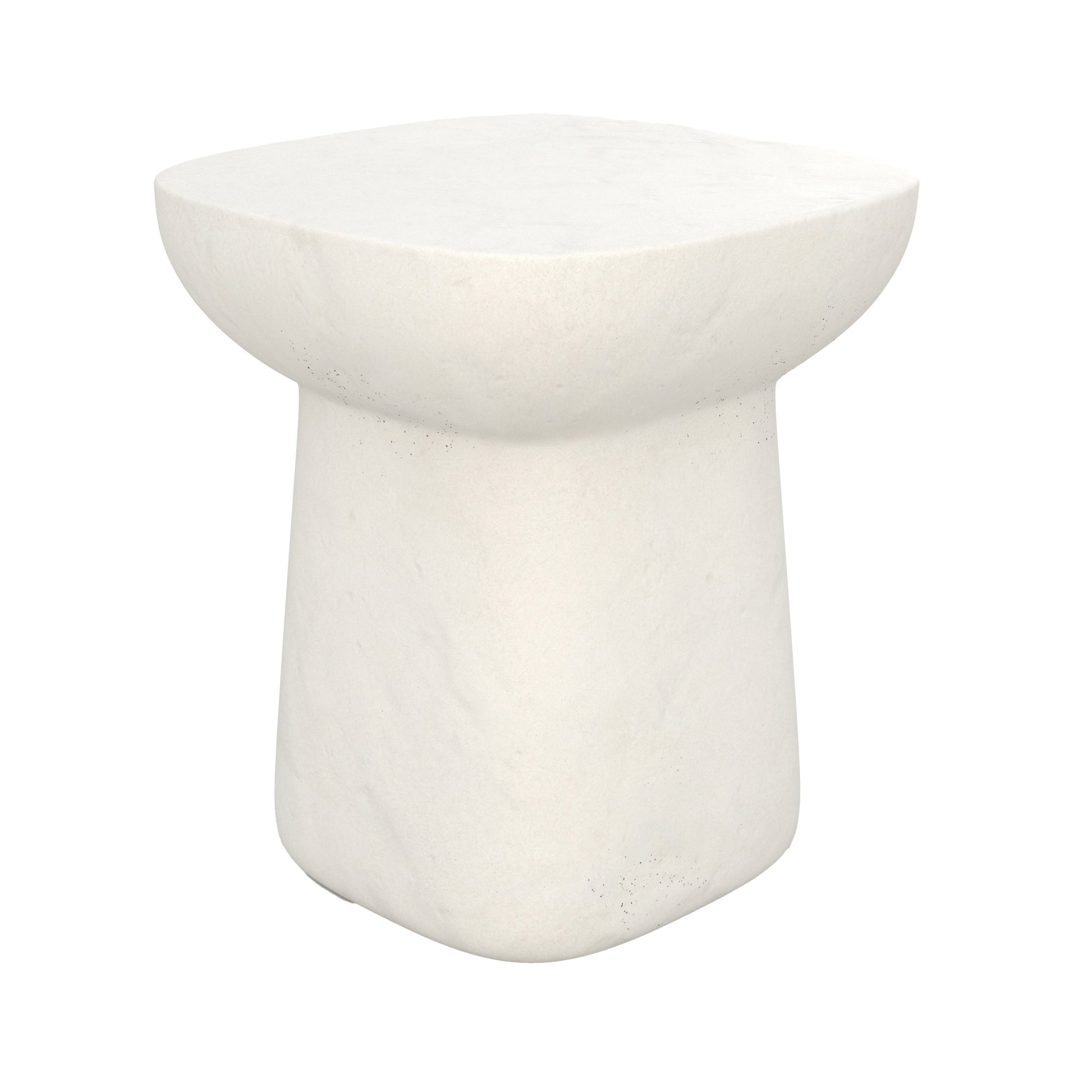 table appoint samui en beton blanc fond blanc