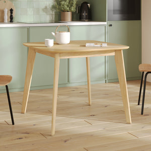 Table carrée Julio 4 personnes en bois clair 90 cm