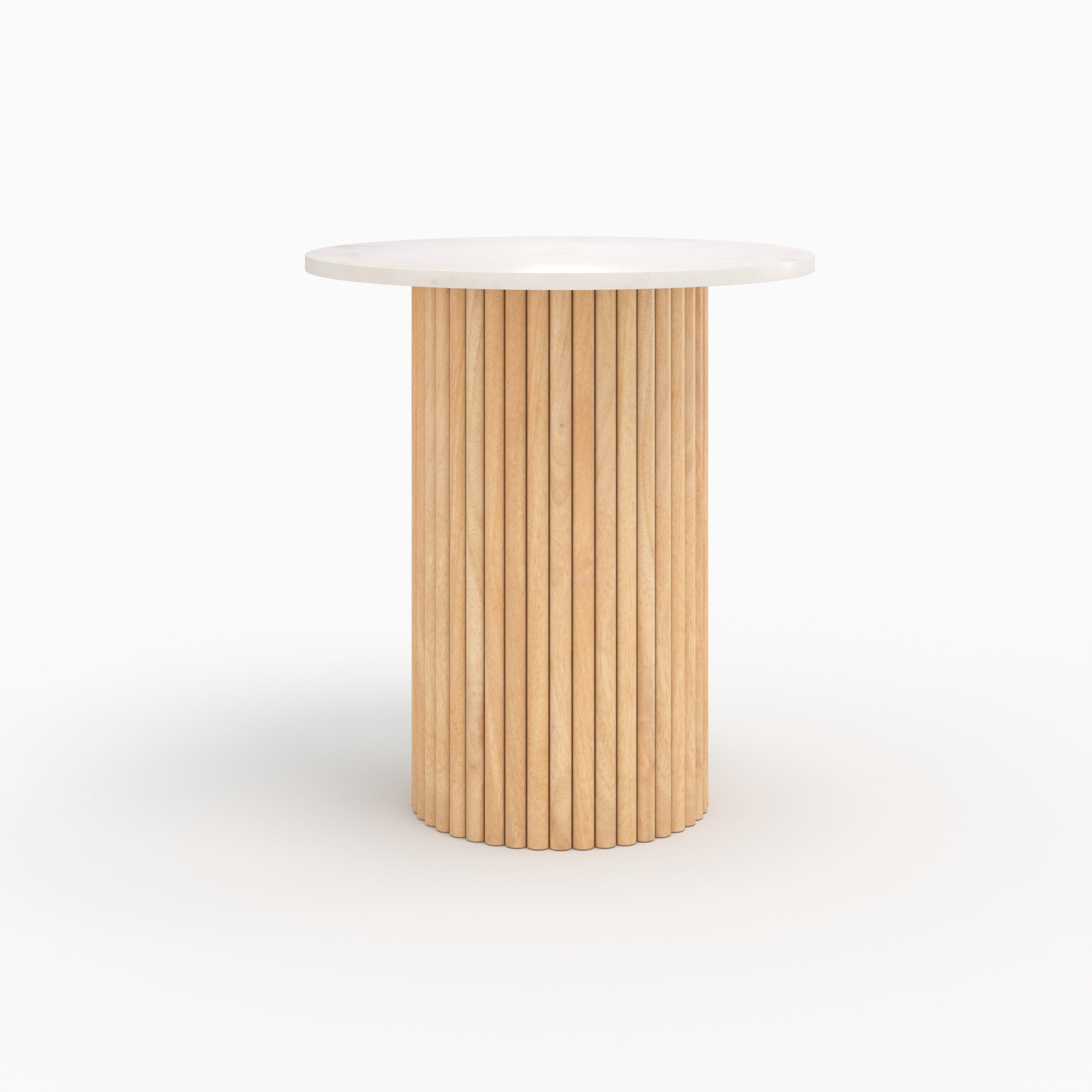 table d appoint agathe en marbre et bois de manguier diametre 40 cm