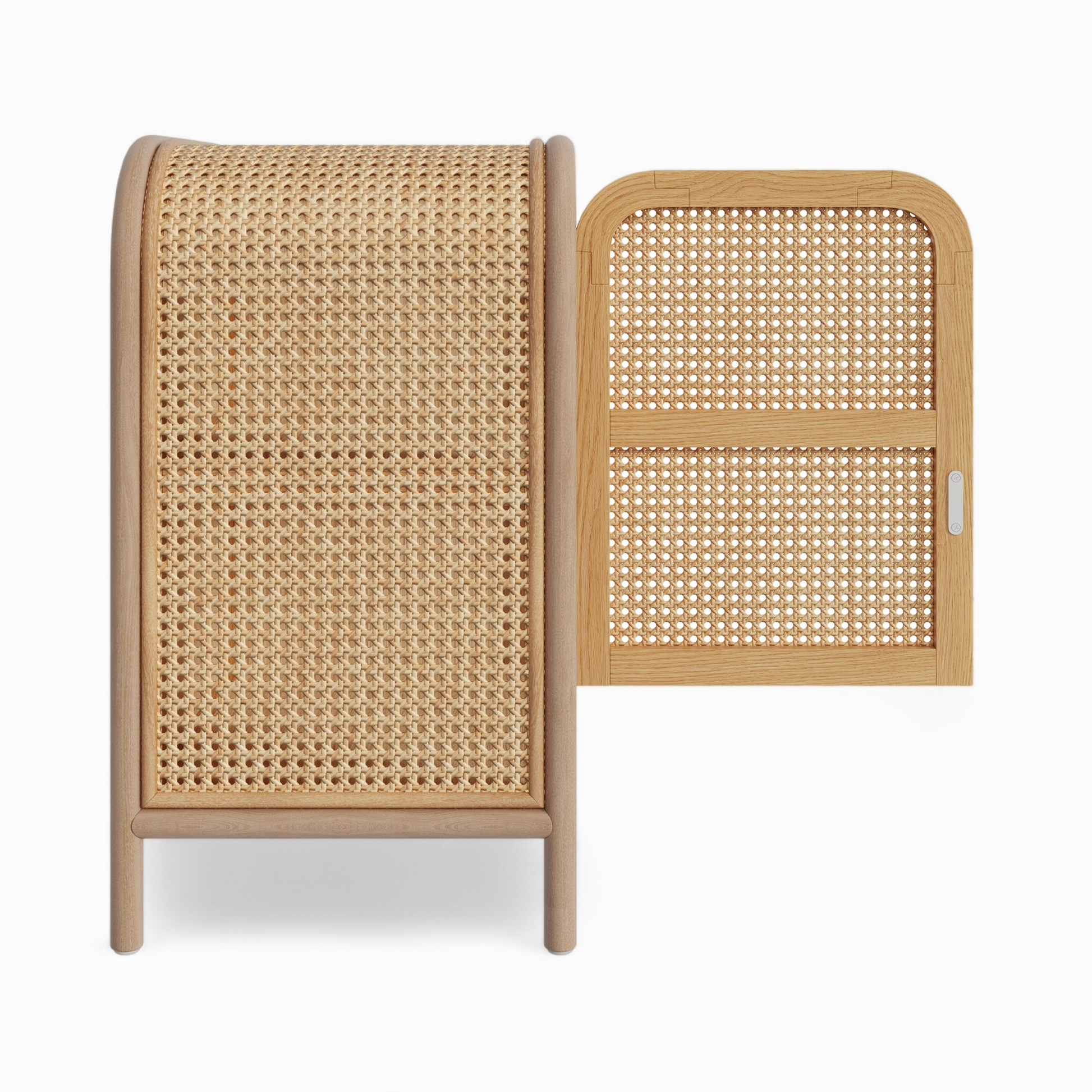 table de chevet alata en bois et cannage 1 porte