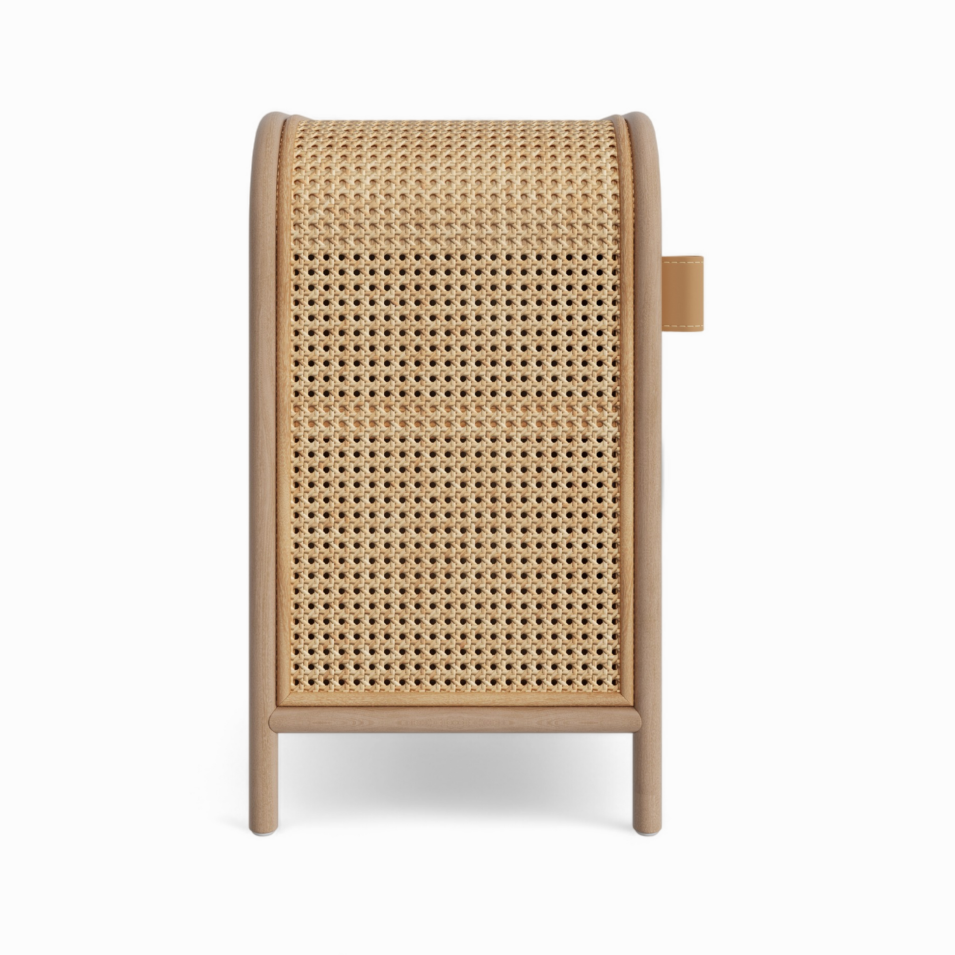 table de chevet bois et cannage avec porte