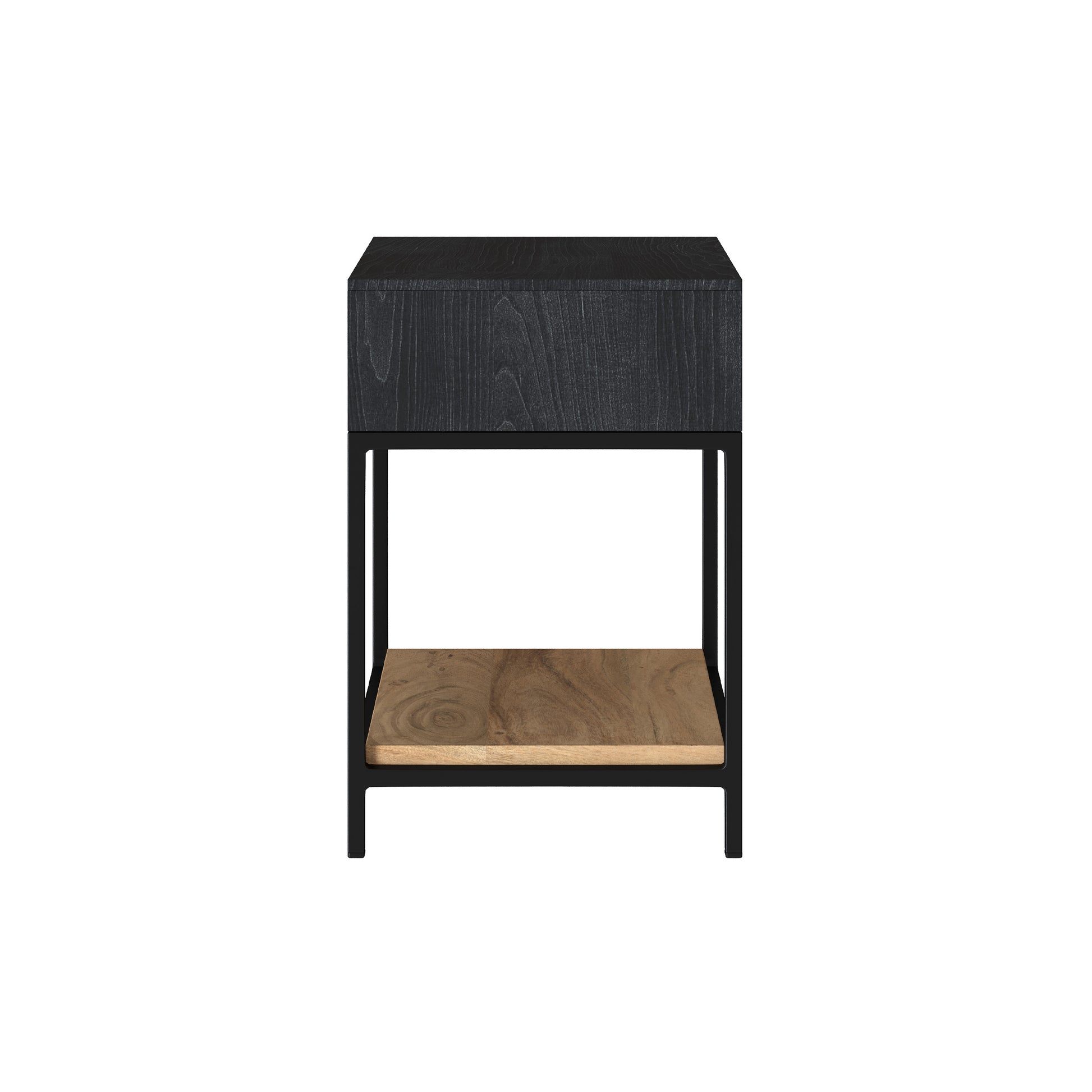 table de chevet jackson bois acacia pieds metal noir 1 tiroir