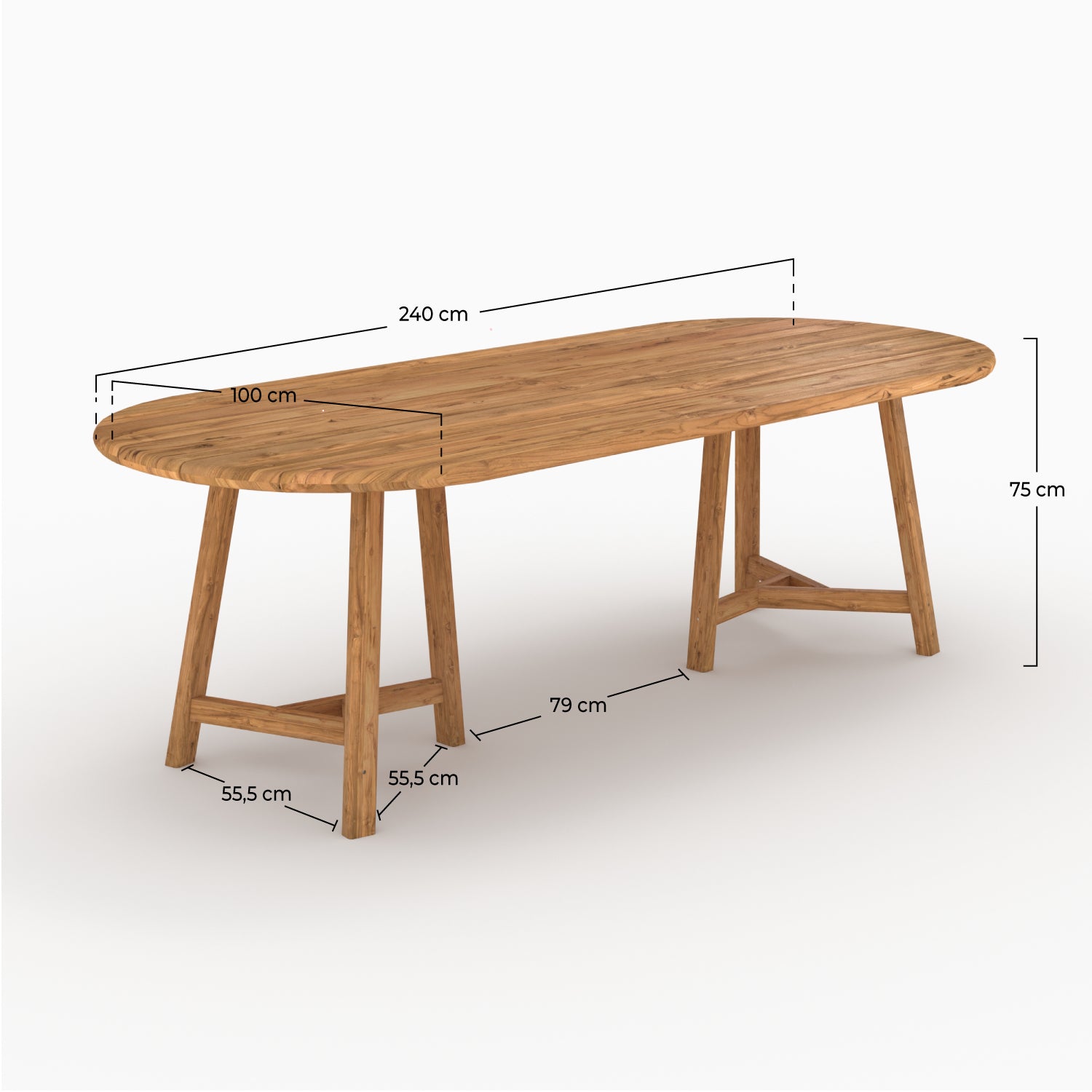 table de jardin bora en bois de teck recycle 10 personnes