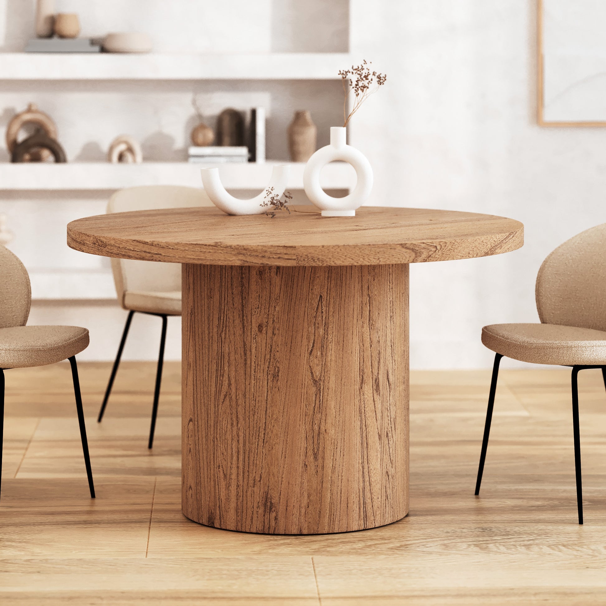 table ronde 4 places en bois gaston rdv deco