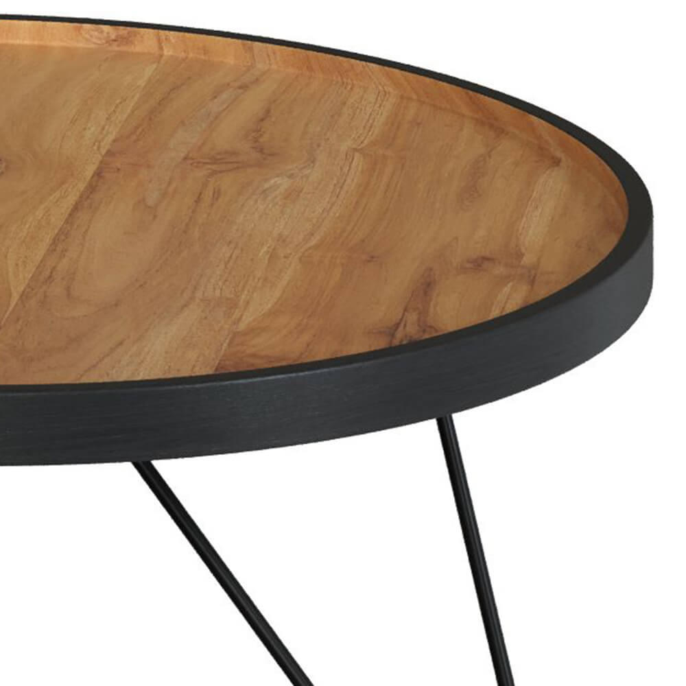 tables basses gigognes bao bois de teck et metal lot de 2