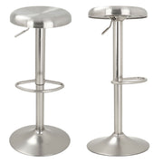 tabouret de bar silver en metal et reglable lot de 2