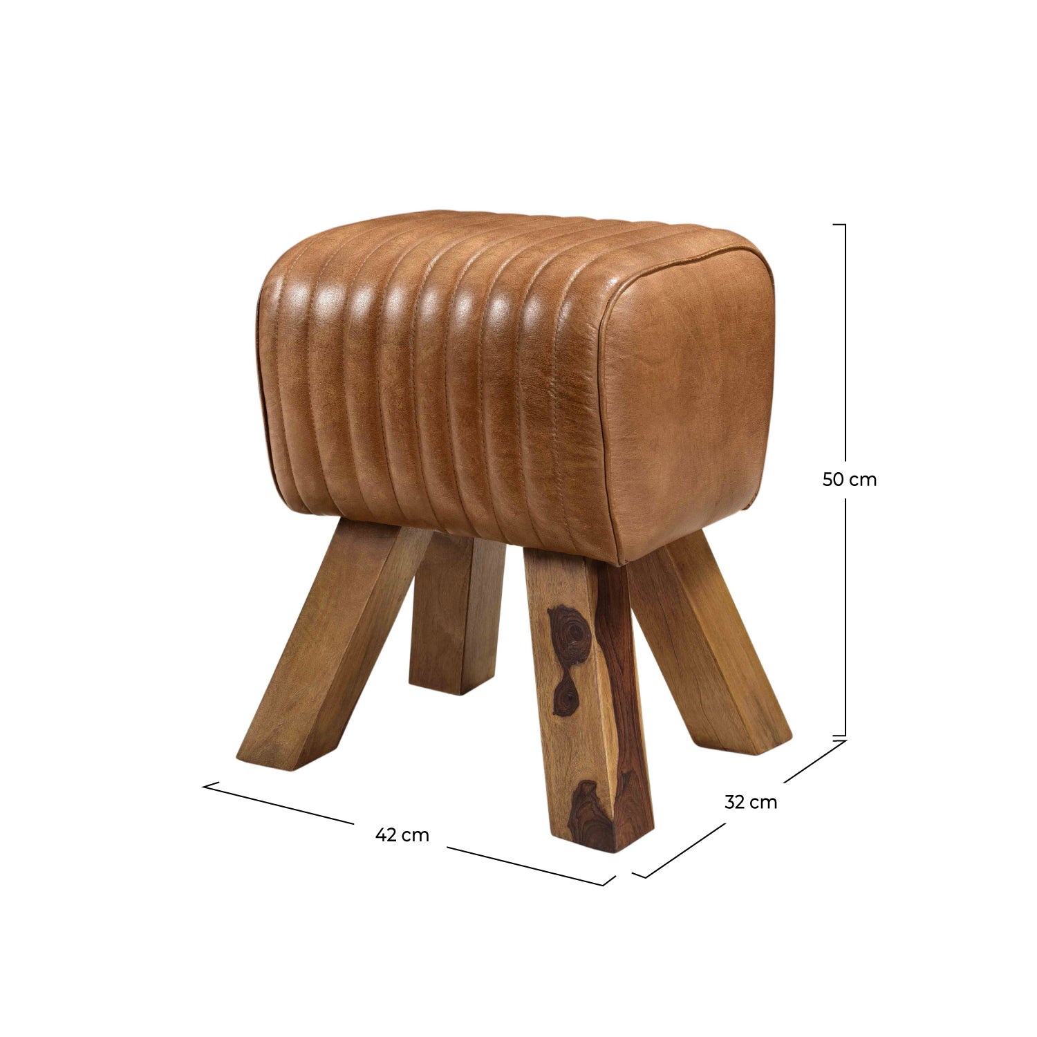 tabouret en cuir marron morena
