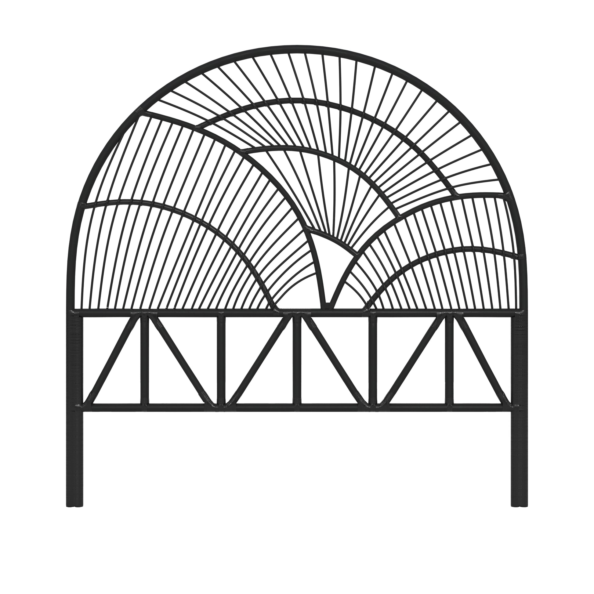 tete de lit de couleur noire selene en rotin 140 cm