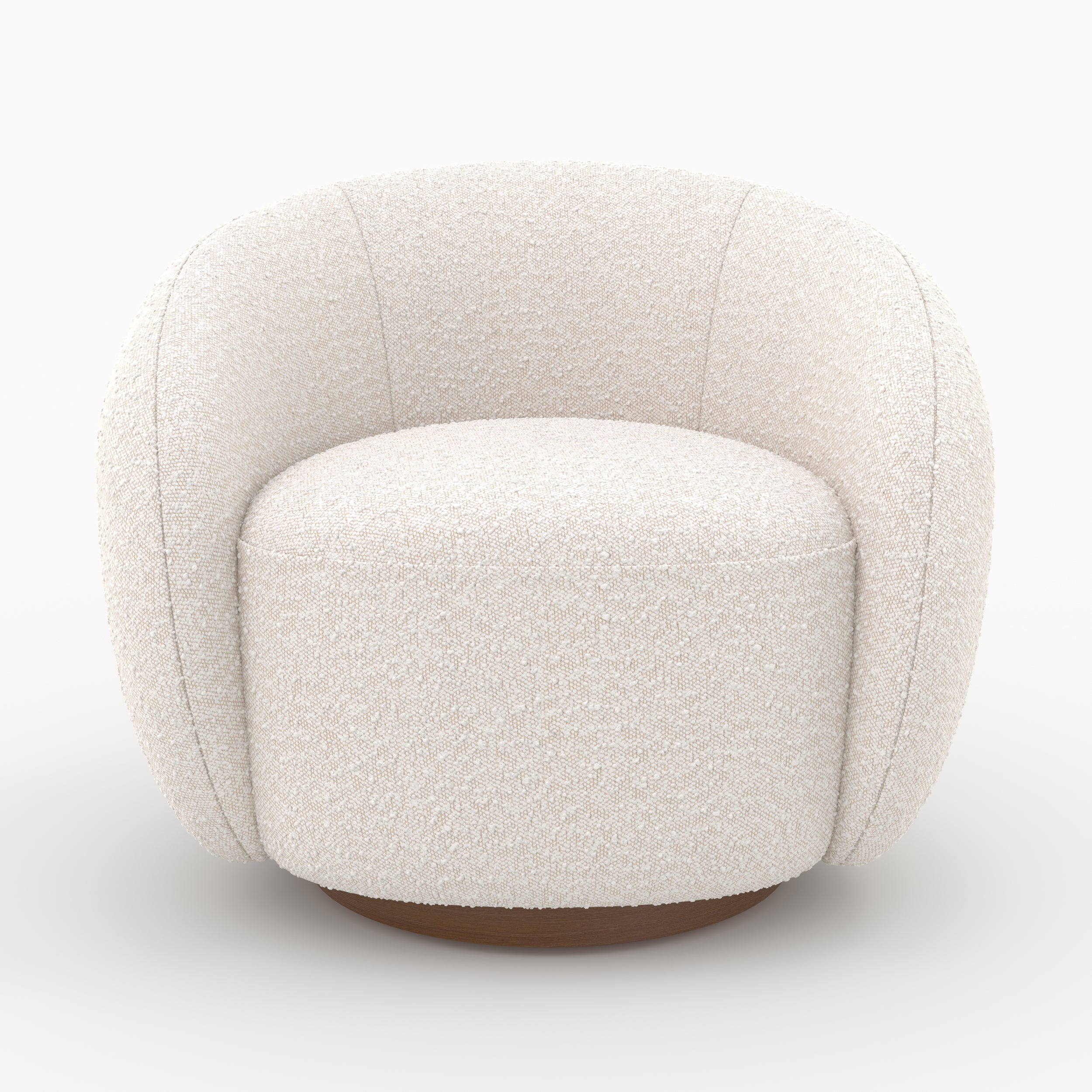 tissu boucle blanc fauteuil naya pivotant confort salon