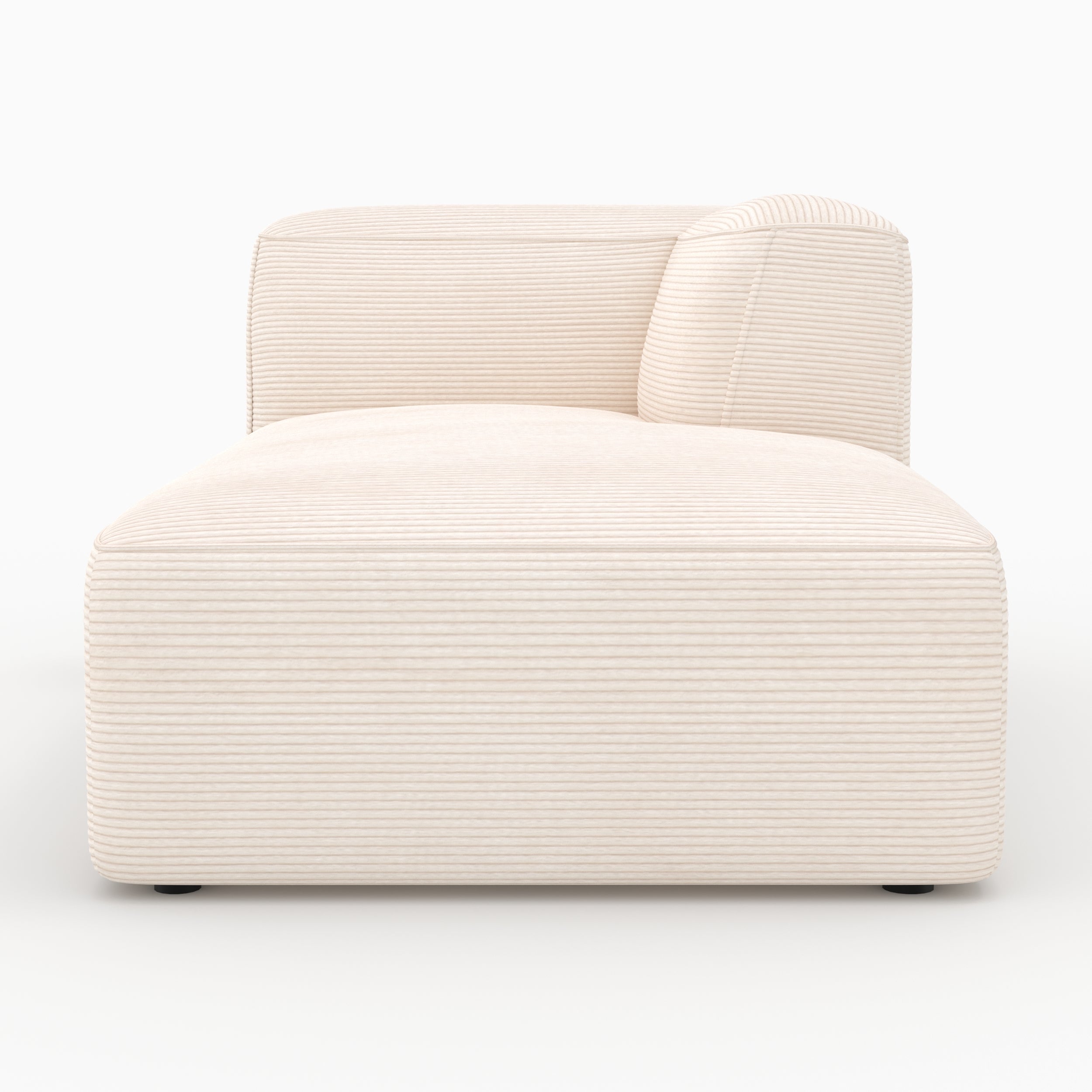 Rechteckige Eckliege Mina für modulares Sofa aus weißem Samt