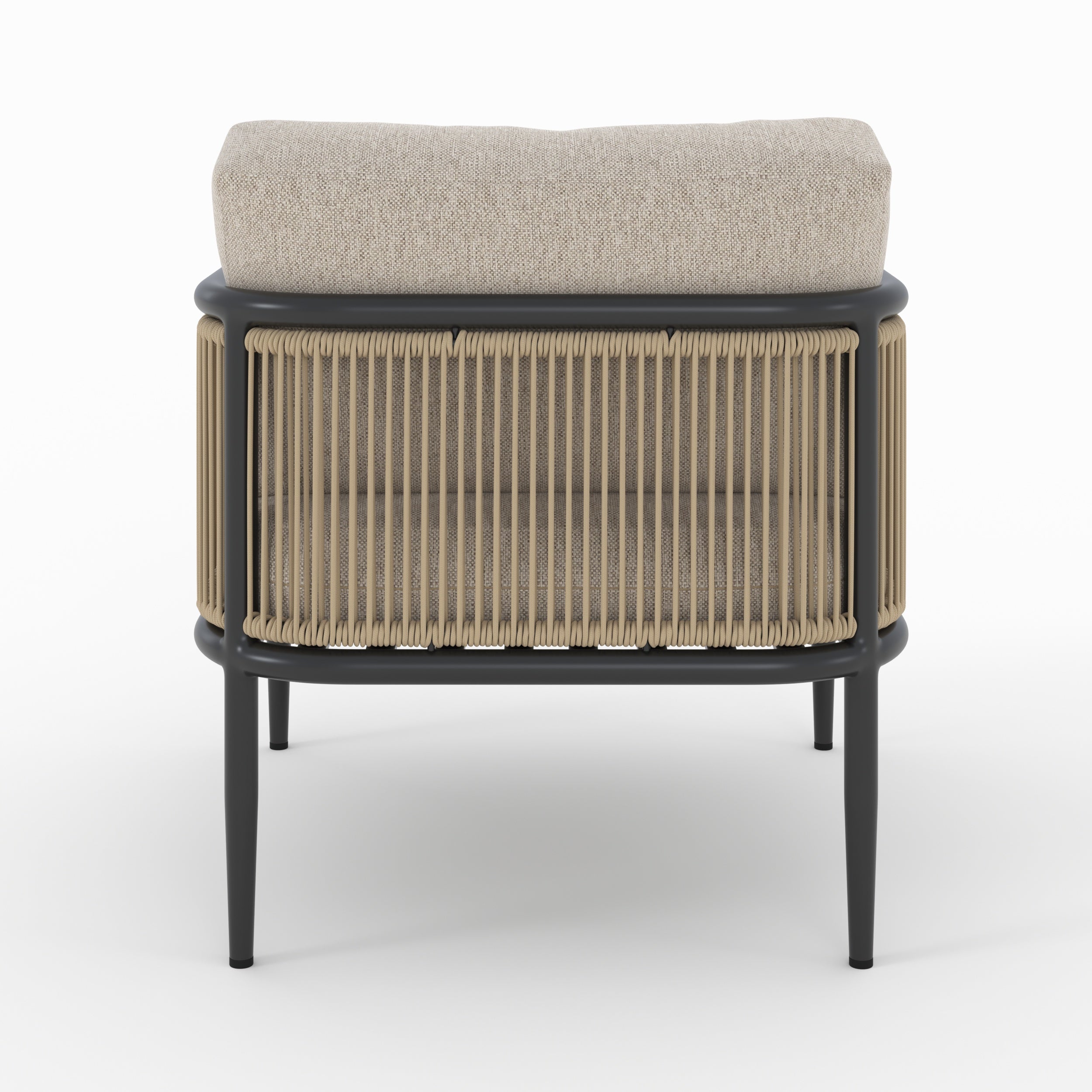 wilo fauteuil de jardin en acier et tissu beige