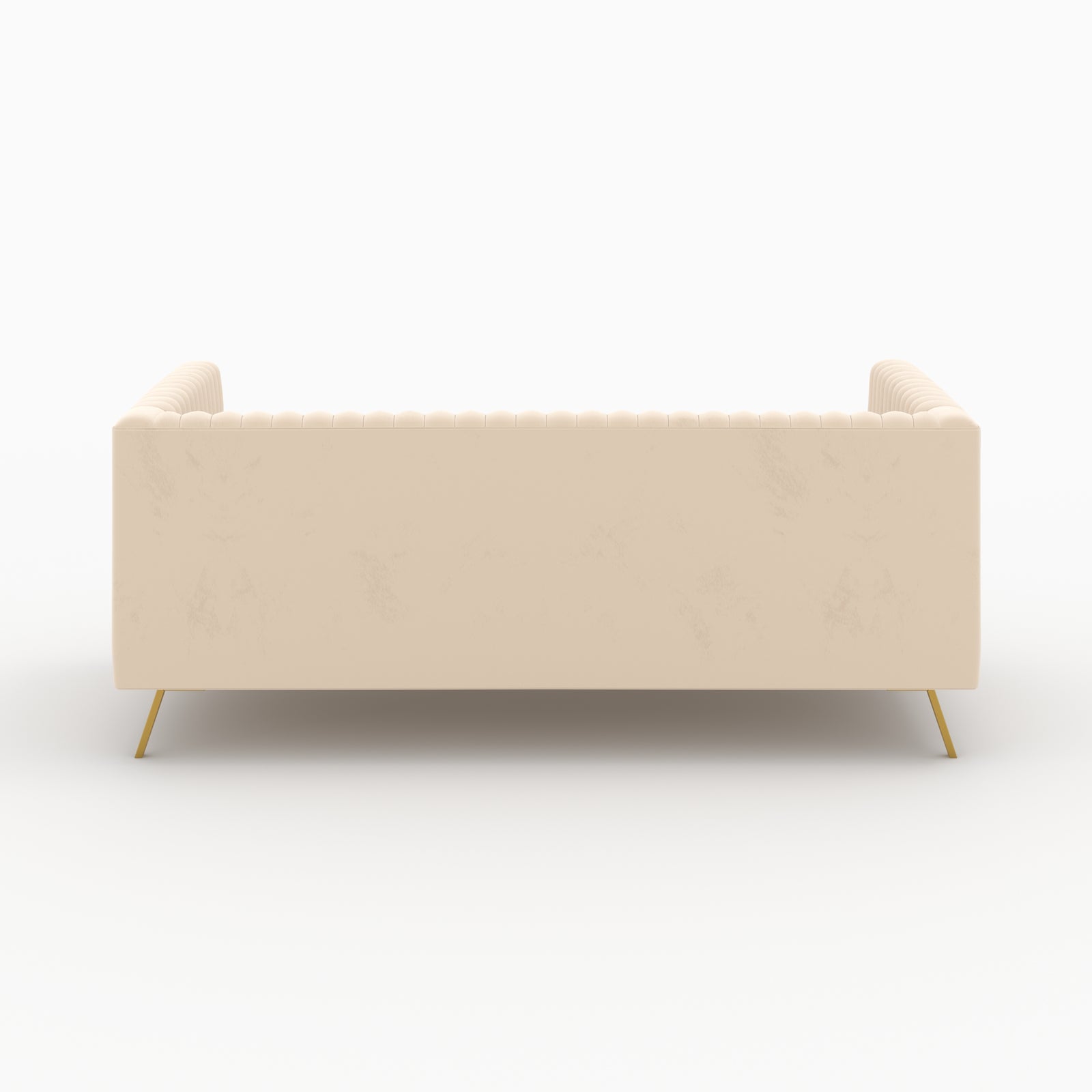 2 canapes en velours beige 5 places gatsby pieds dores