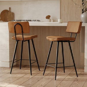 Chaise de bar mi-hauteur Texas camel 66 cm (lot de 2)